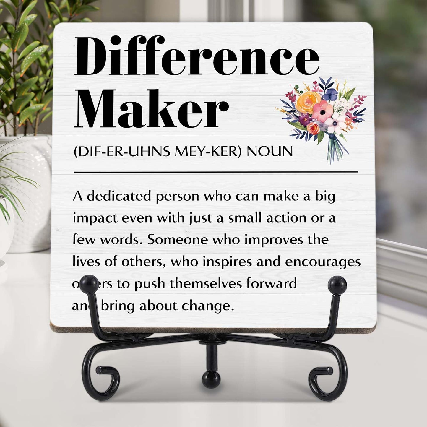 Difference Maker Gift，Thank You Gifts for Teacher Boss Coaches Leader Coworkers Therapist Supervisor, Teacher Desk Plaque Office Decor - E05 BST220
