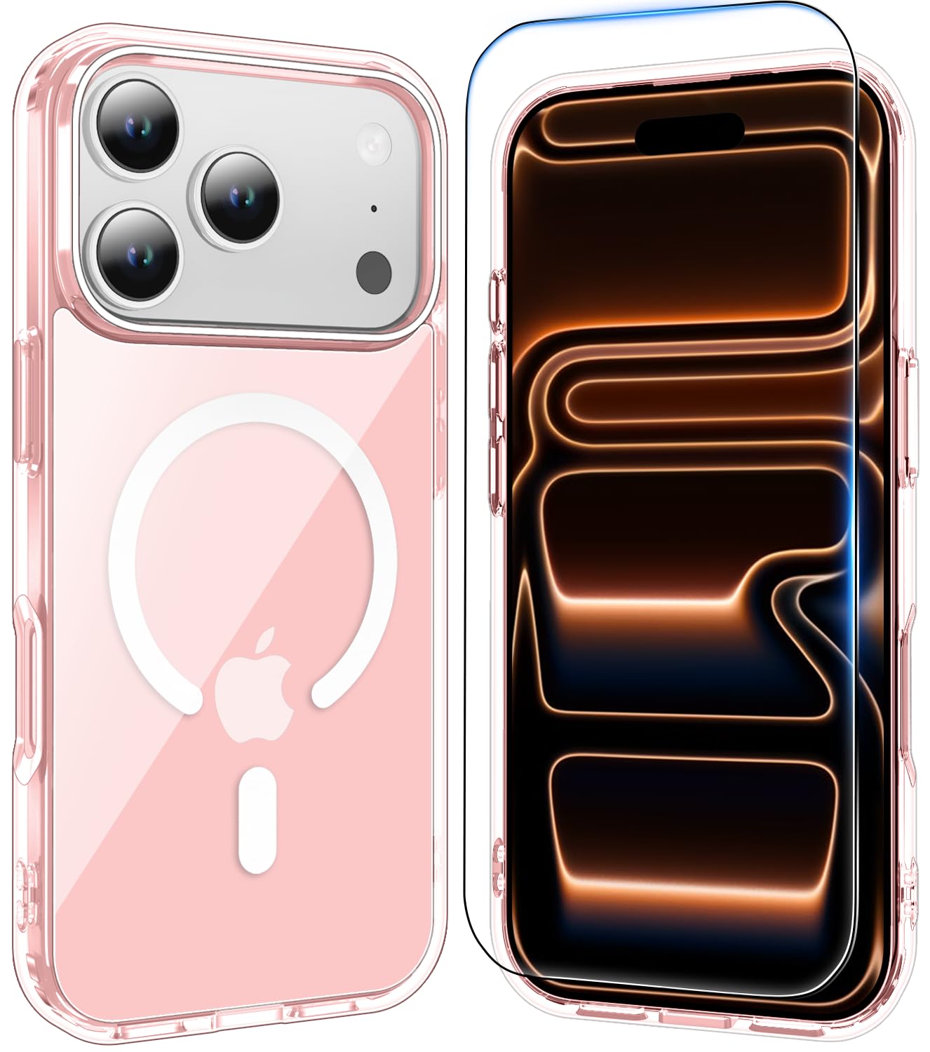 for iPhone 17 Pro Max Case Clear with Screen Protector, Compatible with Magsafe, Anti-Yellowing, Military-Grade Protection, Shockproof Slim Magnetic Phone Case Cover, Black WN420
