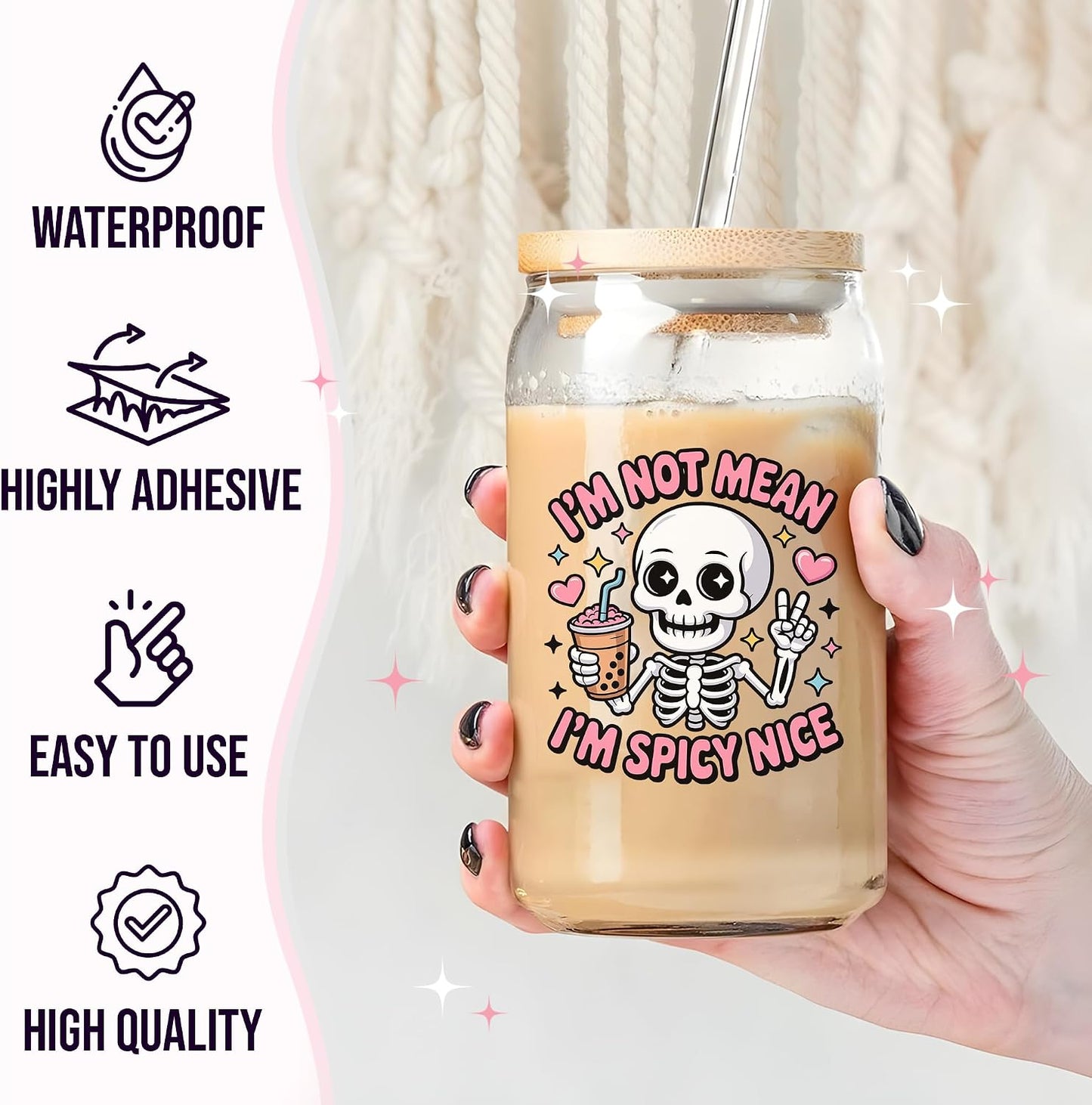 Set 2Pcs Mama Mommy Mom Bruh UV DTF Cup Wraps for 16 oz Glass Mom Life Heart Mother's Day, Cold Transfer Stickers for Glass Cups, Vinyl Waterproof Rub on Transfer Sticker Christmas BST202