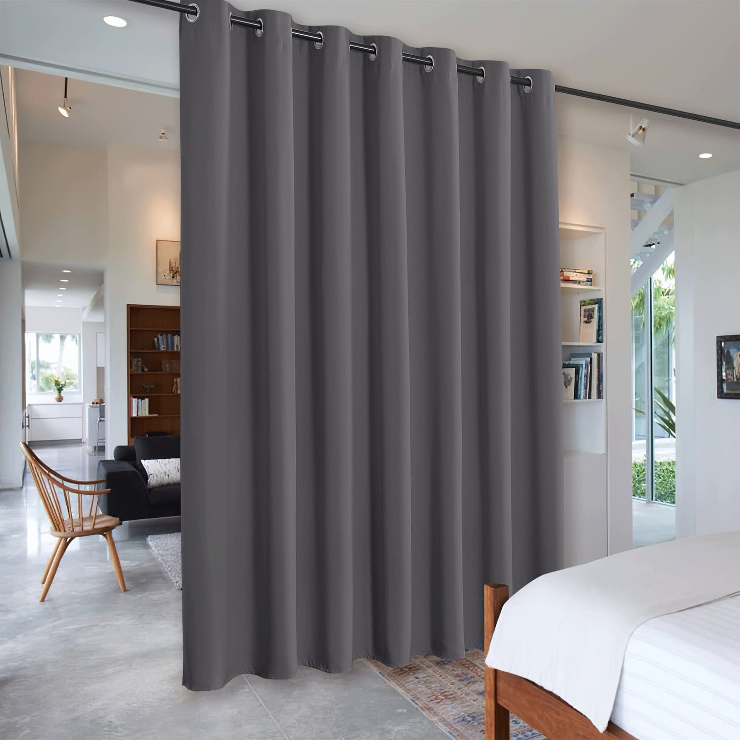 RYB HOME Room Divider Curtains Thermal Insulated Noise Reduce Privacy Window Curtains for Kids Bedroom Nursery Laundry Room Partitions, Wide 150 inches x Long 96 inches, Teal, 1 Panel BST220