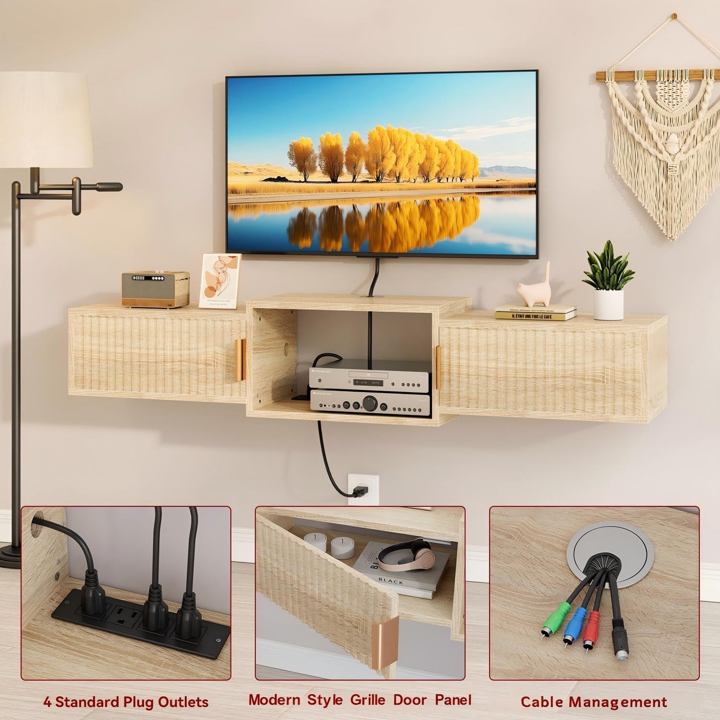 IBUYKE Mid Century Modern Floating TV Stand N30