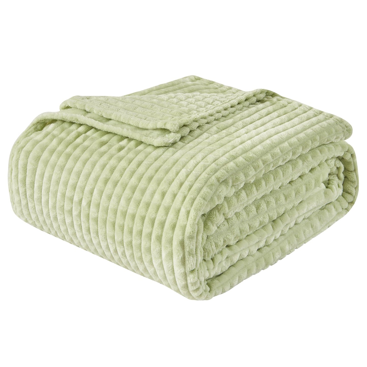 EMME Fleece Blanket, 3D Jacquard Throw Blanket for Couch and Bed, Soft Cozy and Fluffy Blankets Lightweight Luxury Flannel with Waffle Design (Navy Blue, 50" x 60") BST202
