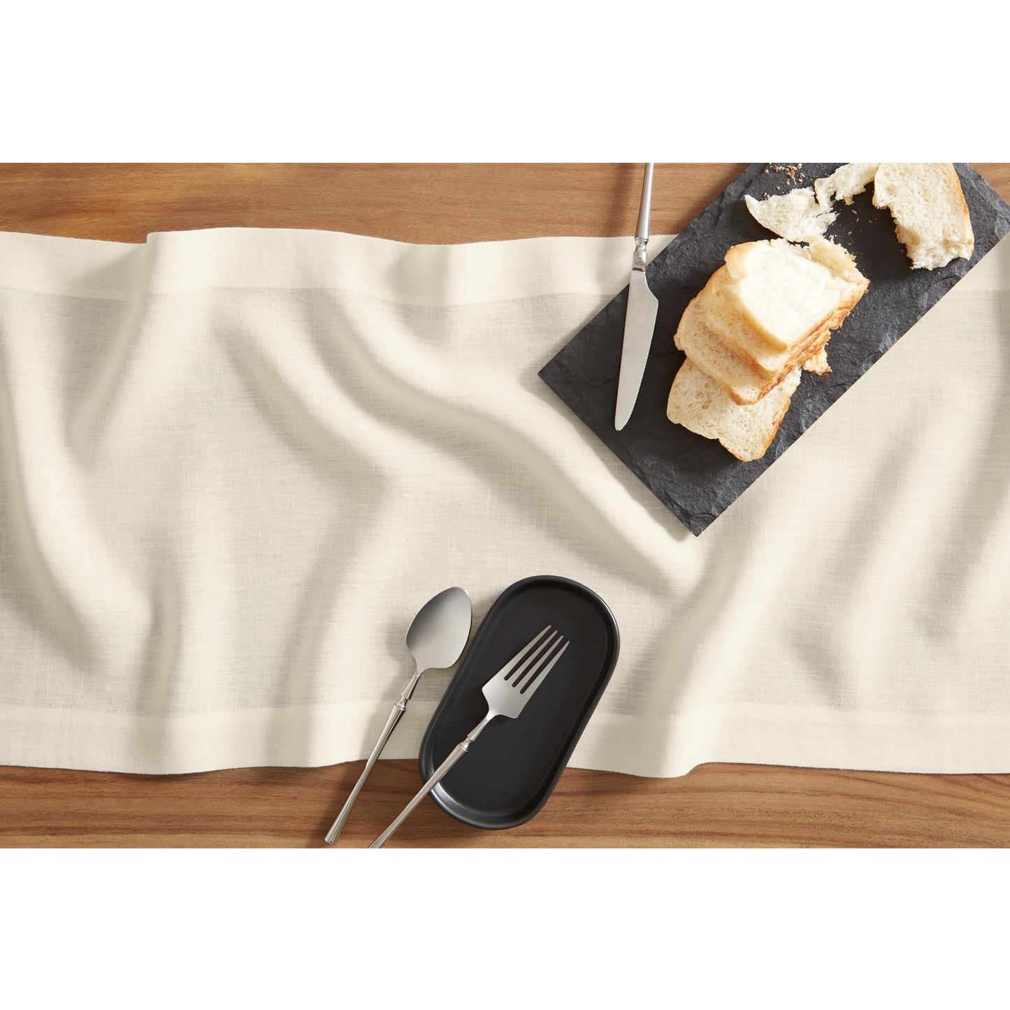 Solino Home 100% Pure Linen Dining Table Runner Cordovan, Sonoma 14 x 48 in | Table Runners for coffee tables, entryway tables and layered dresser styling | prewashed, relaxed drape | OEKO-TEX Certified BST326SOLH