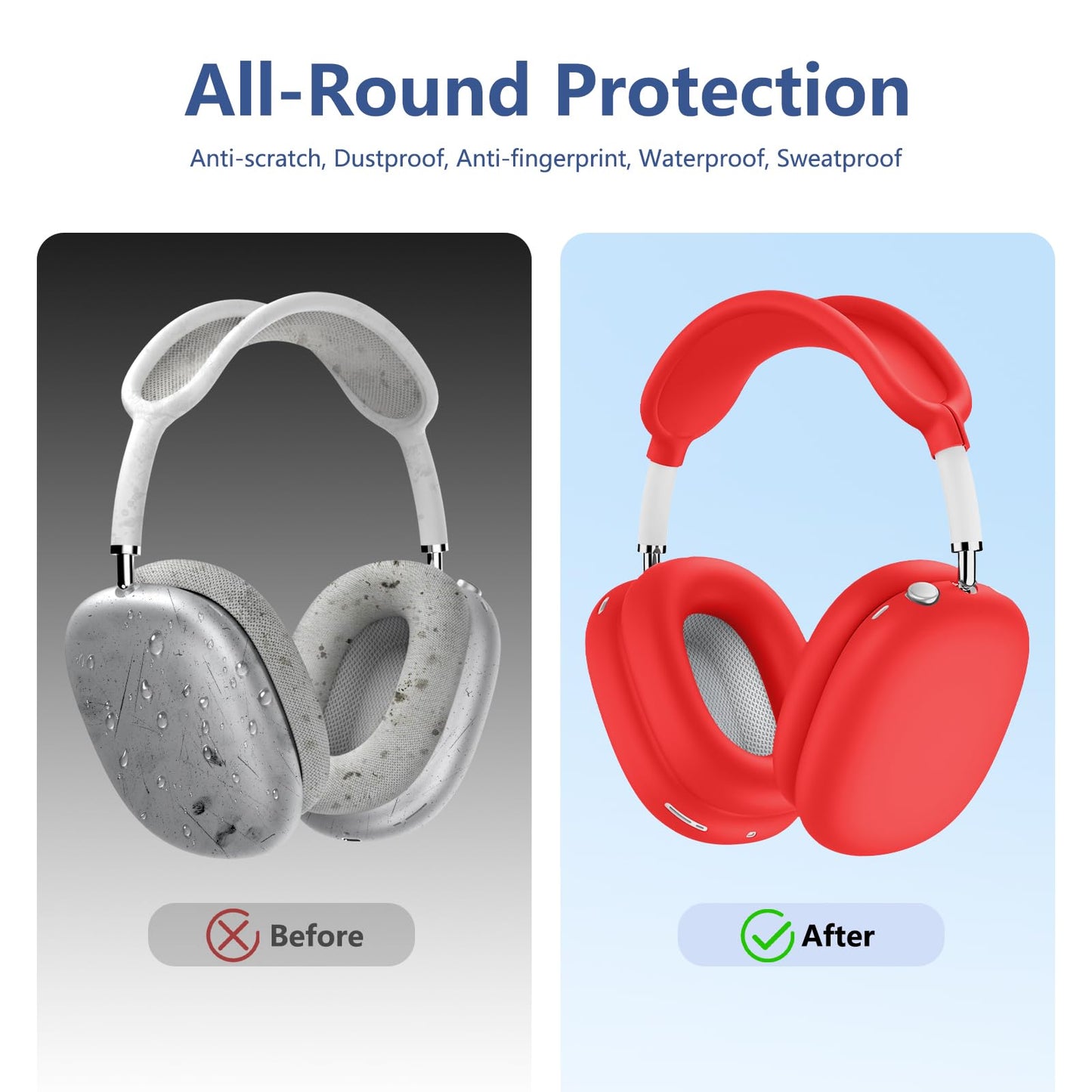 Case for Airpods Max Headphones, Ear Pad Case Cover/Ear Cups Cover/Headband Cover for AirPods Max 2 & 1 (USB-C/Lightning) (2026/2024/2020), Silicone for Apple Airpod Max 2,Accessories Cases,Deep Green WN420