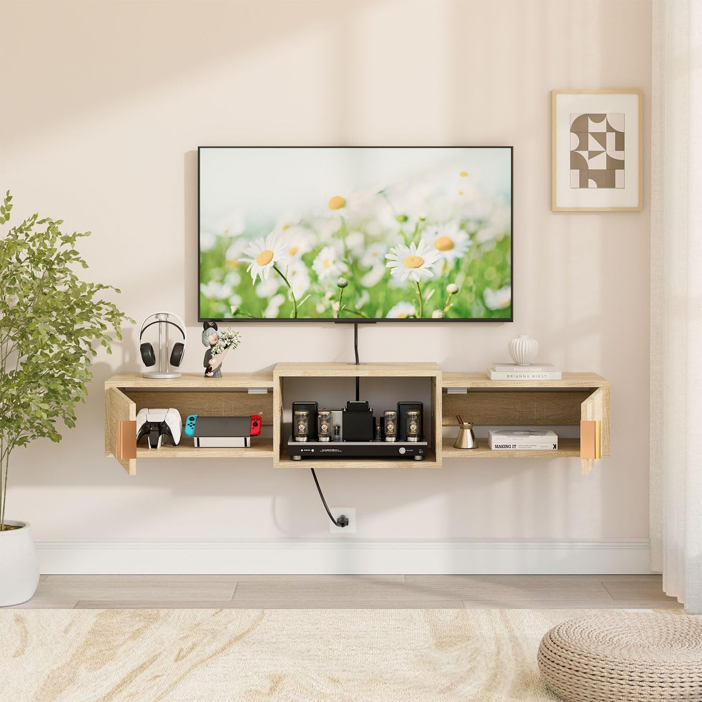 IBUYKE Mid Century Modern Floating TV Stand N30