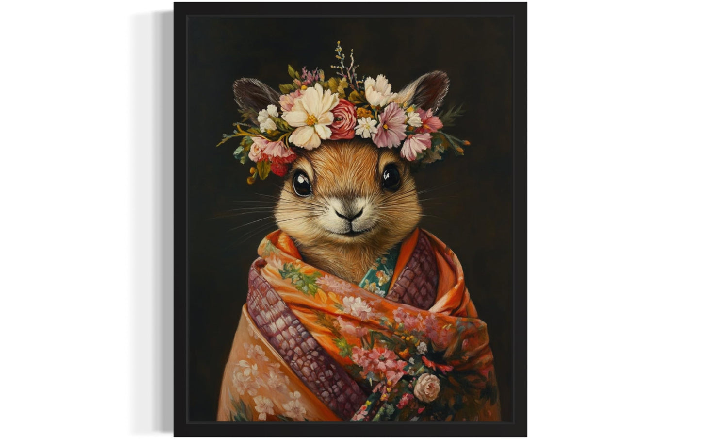 Moose Flower Head Unframed Wall Art Print Poster, Kimono Bathroom Dressing Room Decor Posters Prints for Restroom Home Picture Painting Artwork Gallery 7 (Moose, 16 x 20 inches, Unframed) BST220