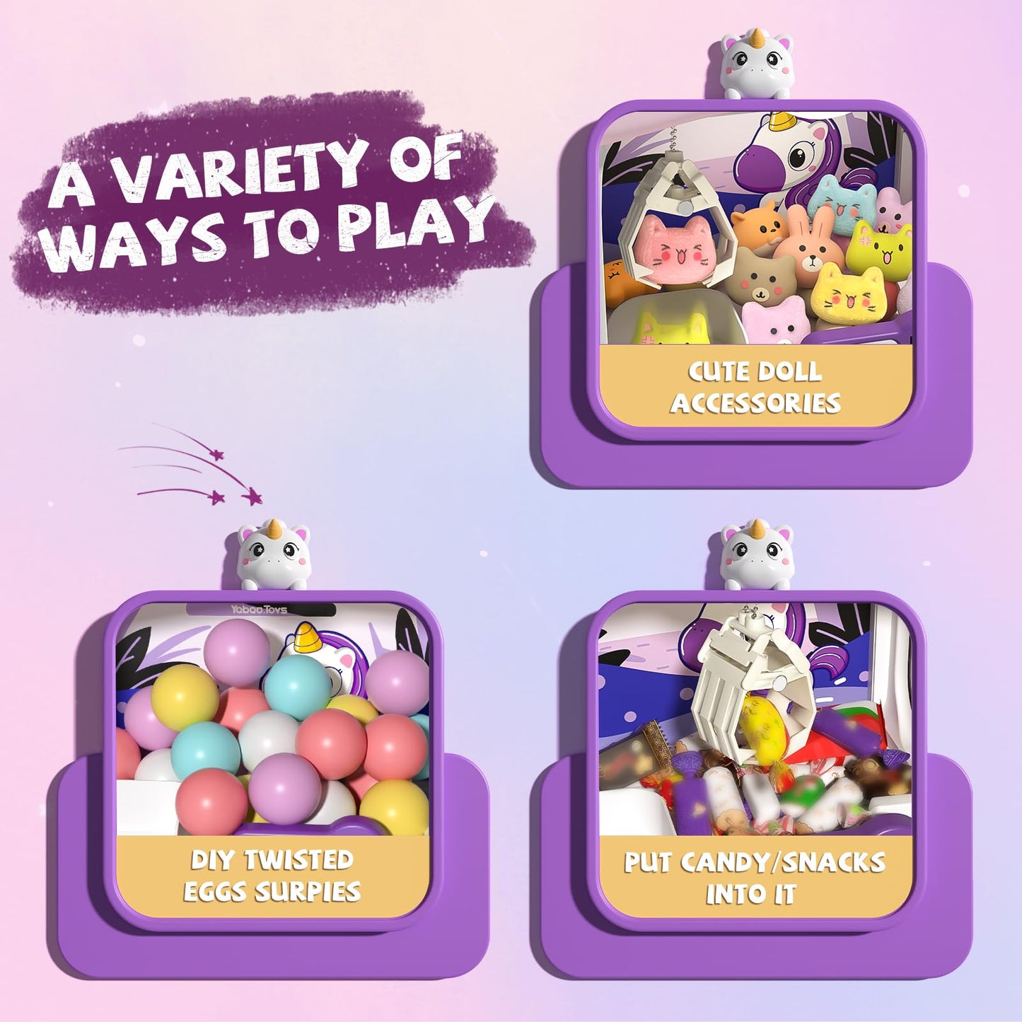64 PCS Large Claw Machine for Kids Bunny, Vending Machine Toys for Girls 5 6 7 8 Year Old, Candy and Prize Electronic Dispenser Game Ages 5-7 6-8, Birthday Gift for 3 4 5 6 Year Old DD1210