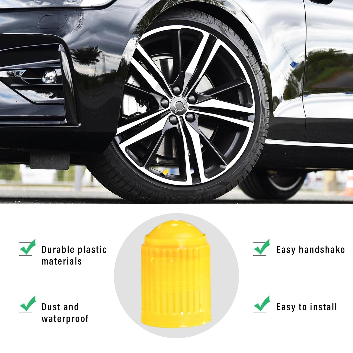 Ziciner 25 PCS Tire Valve Stem Caps, Plastic Car Tyre Valve Cap with O Rubber Seal, Dustproof Airtight Seal Wheel Stem Covers, Universal Accessories for Cars, SUVs, Bicycles,Trucks (Red) WN420