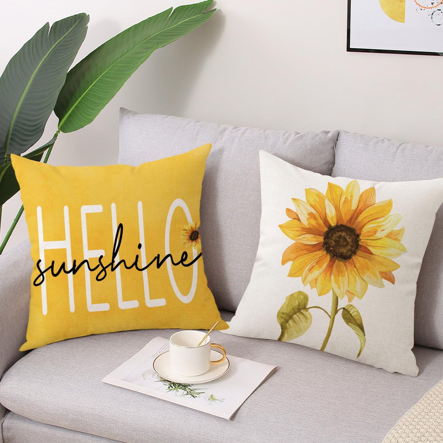Spring Easter Pillow Covers 18x18 Set of 2 Rabbit Bunny Carrot Truck Spring Flowers Decorative Throw Pillow Covers for Home Office Sofa Bed Couch BST326L