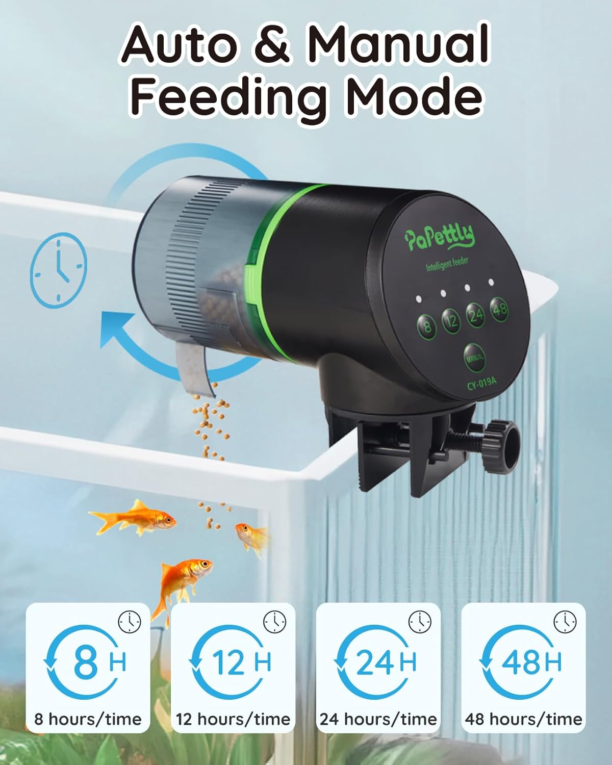 Papettly Intelligent Feeder Automatic Fish Feeder for Aquarium 82