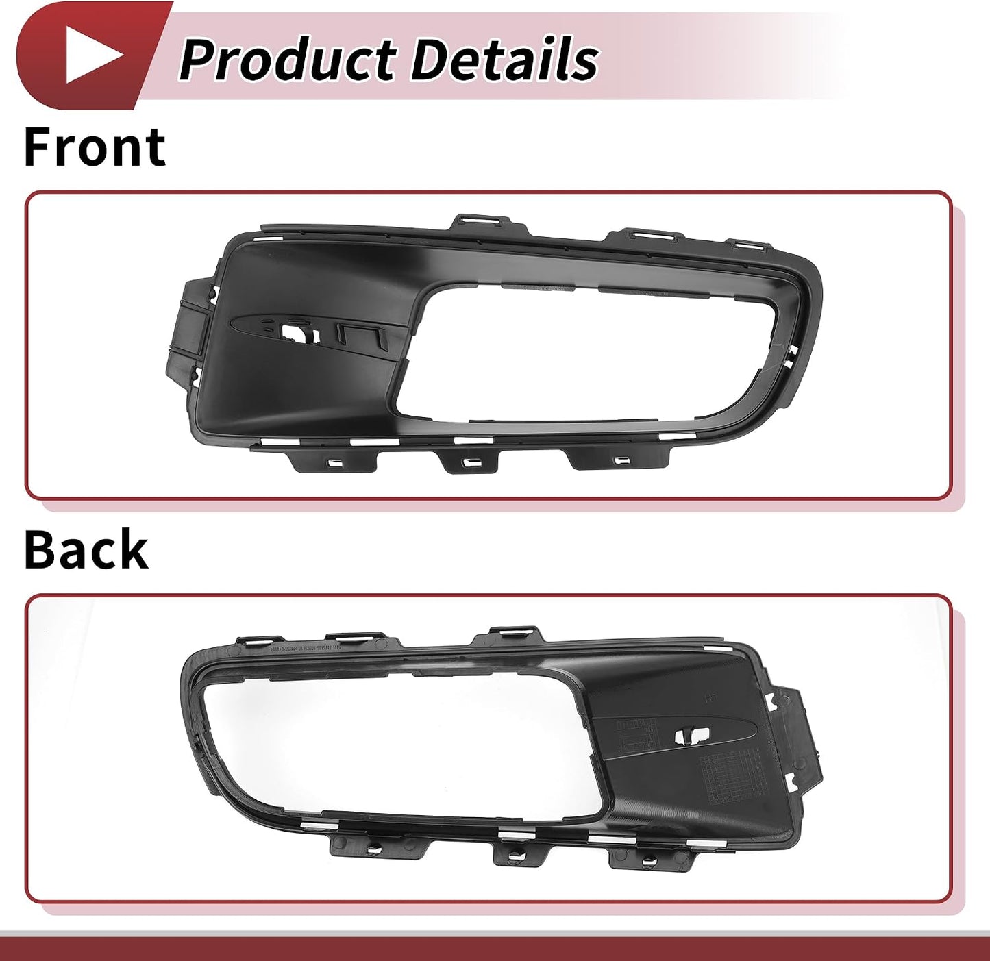 Fog Light Grill Front Lower Bumper Fog Light Cover Inserts for BMW X5 2007-2010 ABS No.51117172449 Black WN420