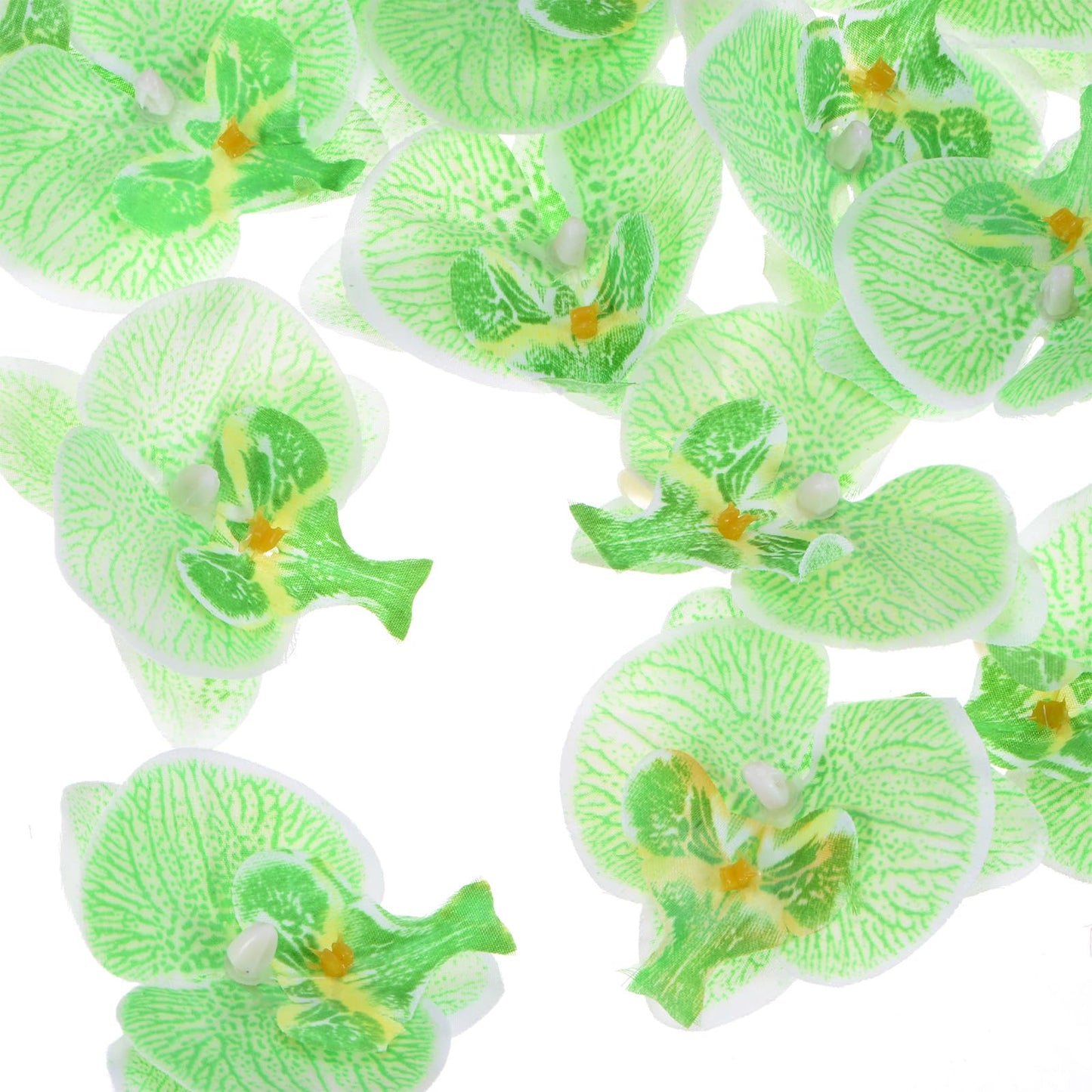 M METERXITY 20-Pack Artificial Orchid Flower Heads, Silk Faux Butterfly Flowers Head for Wedding/Bouquet/Bridal/Party Decor, Fake Phalaenopsis Petals Bulk [2.76 Inch, Dark Purple] BST220