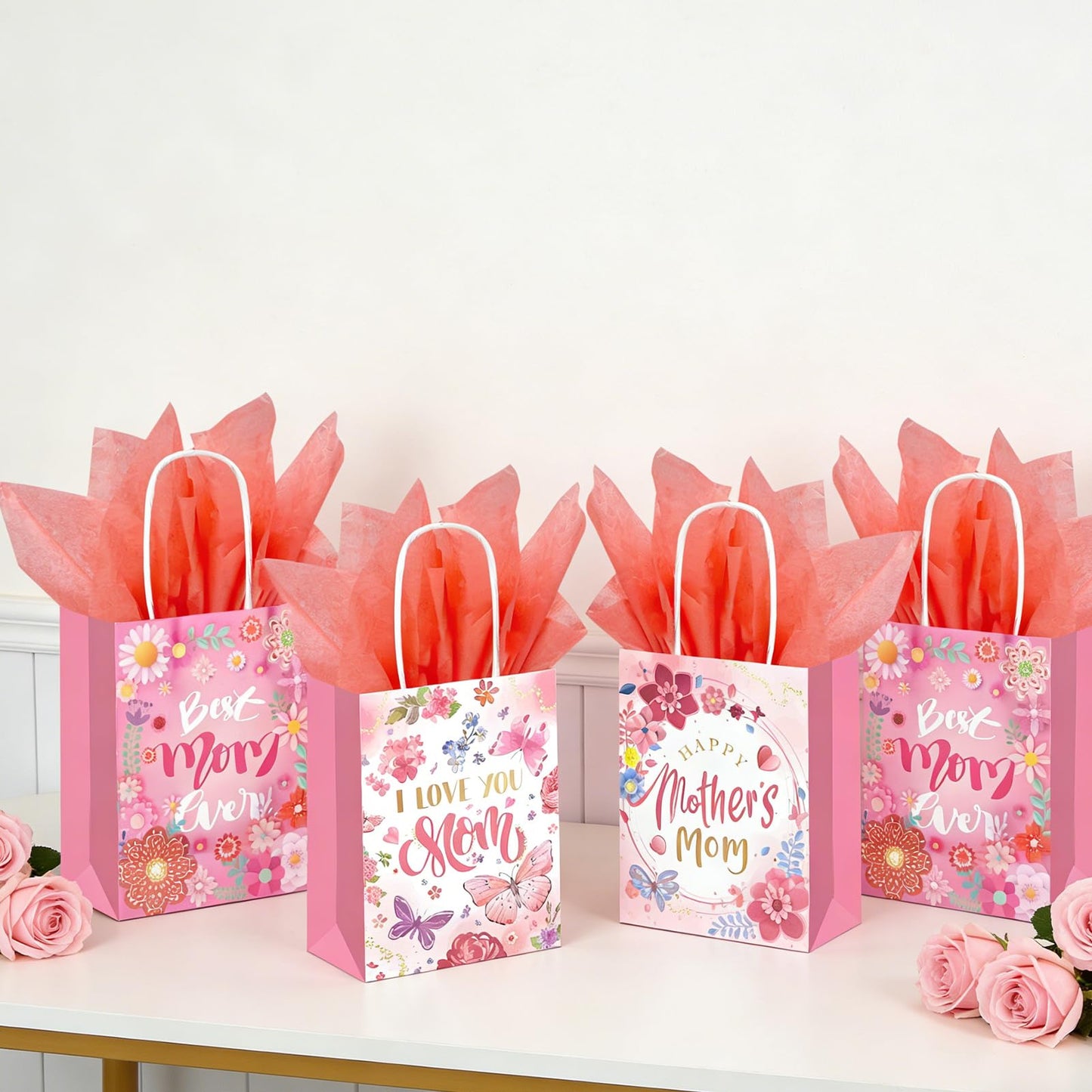24 Pcs Paper Gift Bags with Handle Party Favor Treat Bags for Birthday Party Supplies WN420