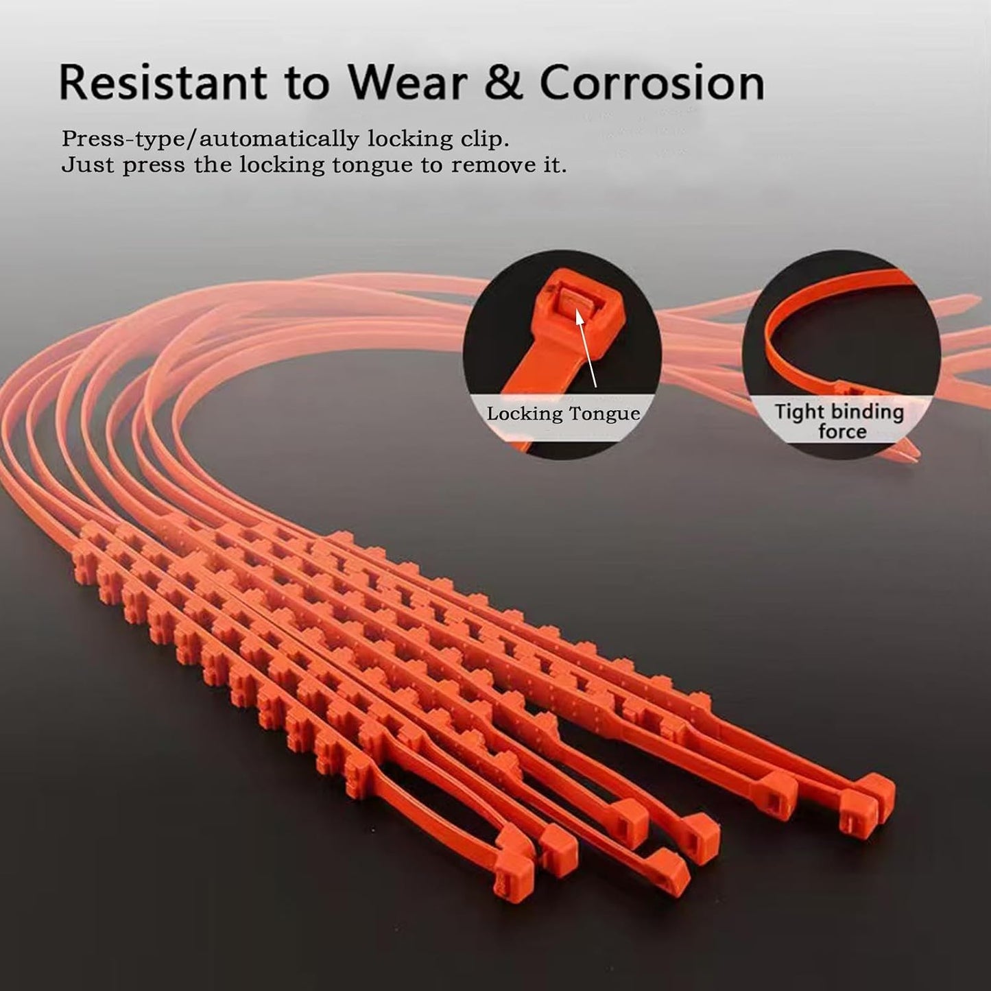 20pack Snow Tire Chains Reusable Anti-Skid Car Winter Wheels Chain Universal Cable Tire Belts, Red Non-Slip Zip Tie Tires Chain Emergency for Auto Pickup Trucks Suv WN420