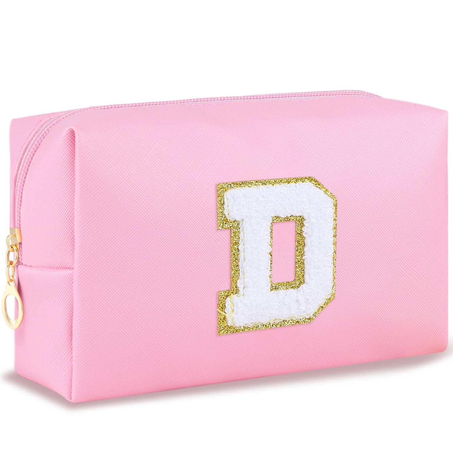 URSKYTOUS Gifts for Girls Initial Makeup Bag Personalized Cosmetic Bag with Zipper Cute Travel Toiletry Bag Waterproof PU Preppy Makeup Pouch Birthday Gift for Teen Girls Women(Blue P) BST326L