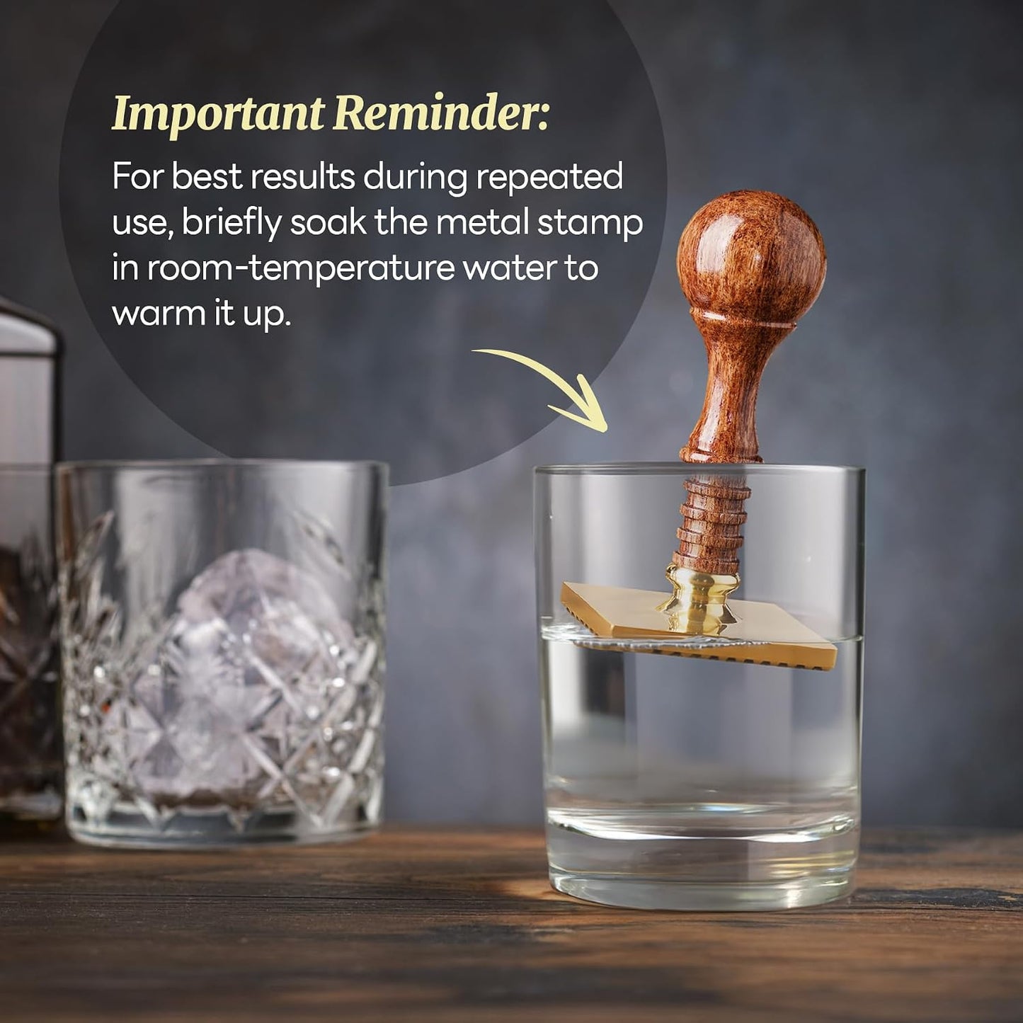 NiHome Ice Cube Stamp for Cocktails, Copper Ice Press Stamps w/Brass Head & Solid Wooden Handle Gift Packaging, Easy-to-Use for Cocktails Whiskey, Party Drinks, Home Bar, Holiday Events (3 Patterns) BST326H