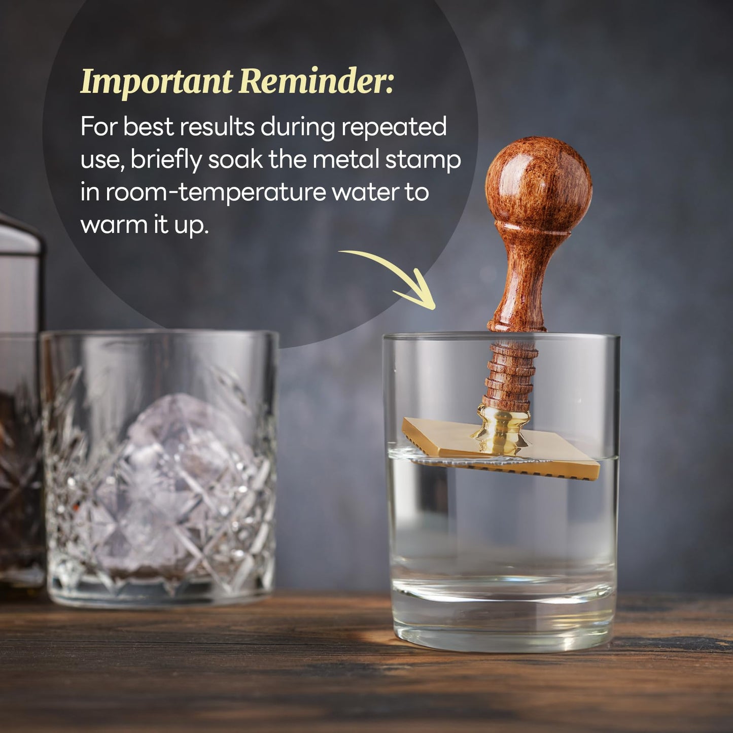NiHome Ice Cube Stamp for Cocktails, Copper Ice Press Stamps w/Brass Head & Solid Wooden Handle Gift Packaging, Easy-to-Use for Cocktails Whiskey, Party Drinks, Home Bar, Holiday Events (3 Patterns) BST326H