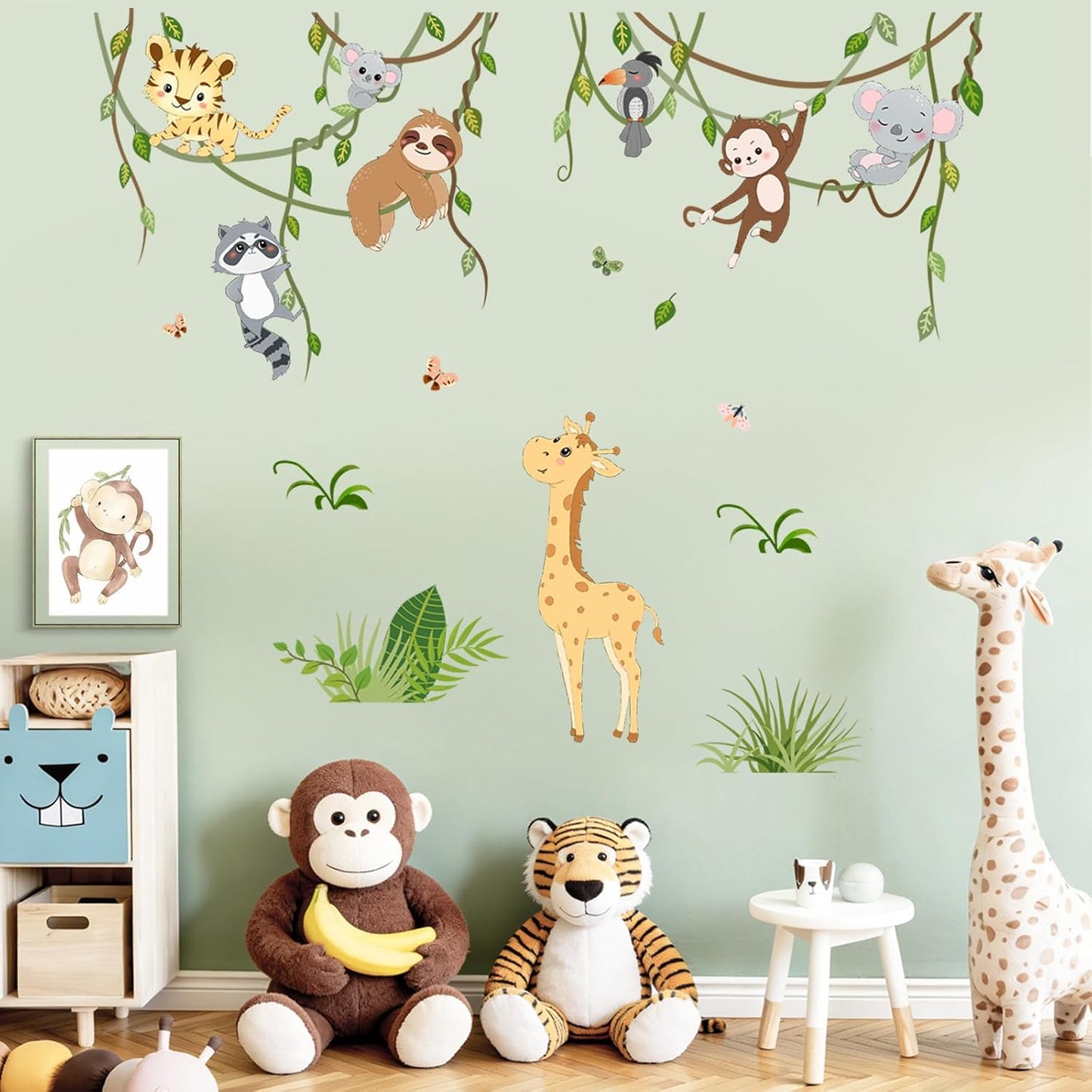 Safari Animals Wall Stickers, Jungle Monkey | Wall Decor, Safari Theme BST326L
