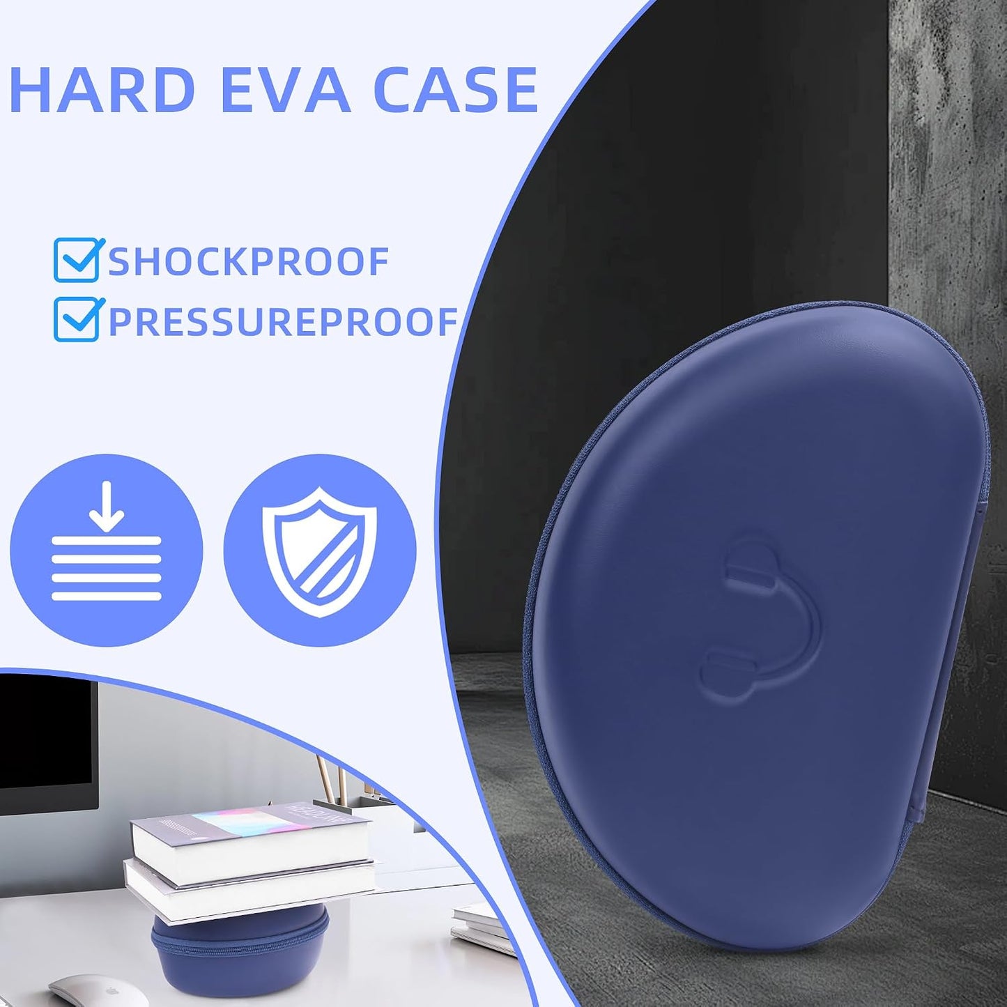 Portable Headphone Case for Beats Studio Pro / 3 Solo 3 Solo 4, Over Ear Headphone Storage Case with Large Space Pocket for Cables WN420
