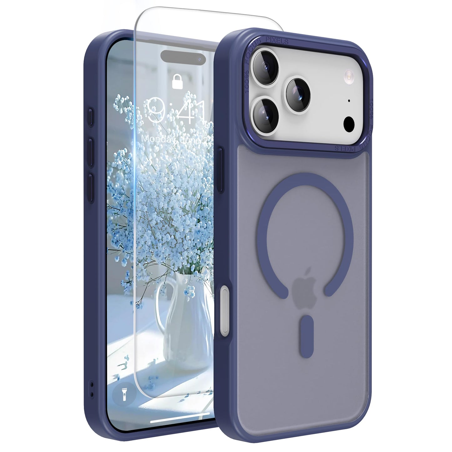 Magnetic for iPhone 17 Air Phone Case, [Compatible with MagSafe], Screen Protector X1, [Military Grade Drop Protection],Matte Finish,Slim,Shockproof,Protective (Black, iPhone 17 AIR) WN420