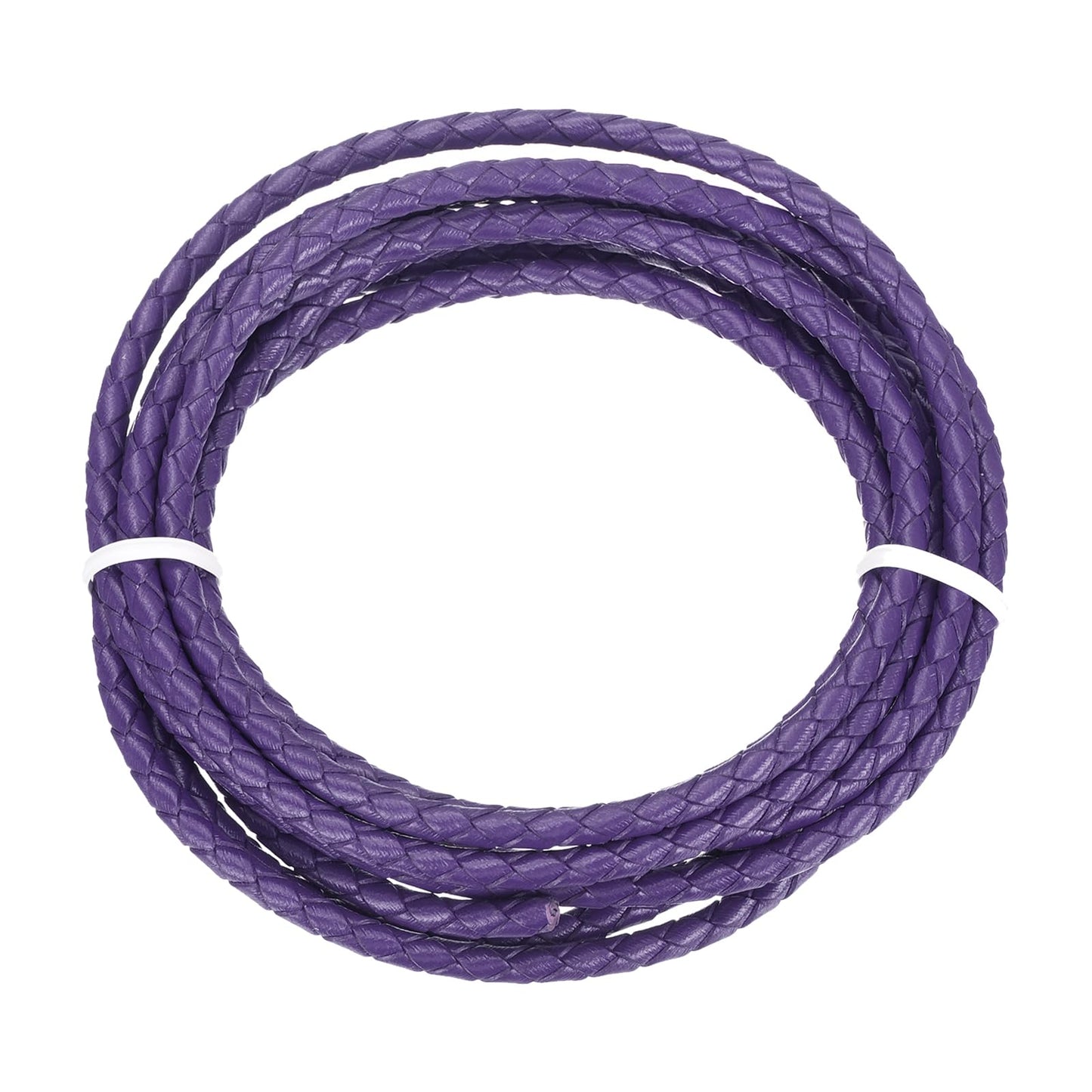 MECCANIXITY 1.1 Yards Bolo Tie Cord 6mm Diameter Round Braided Leather Strip 1 Meter Long for Bracelet Necklace Beading, Yellow WN420