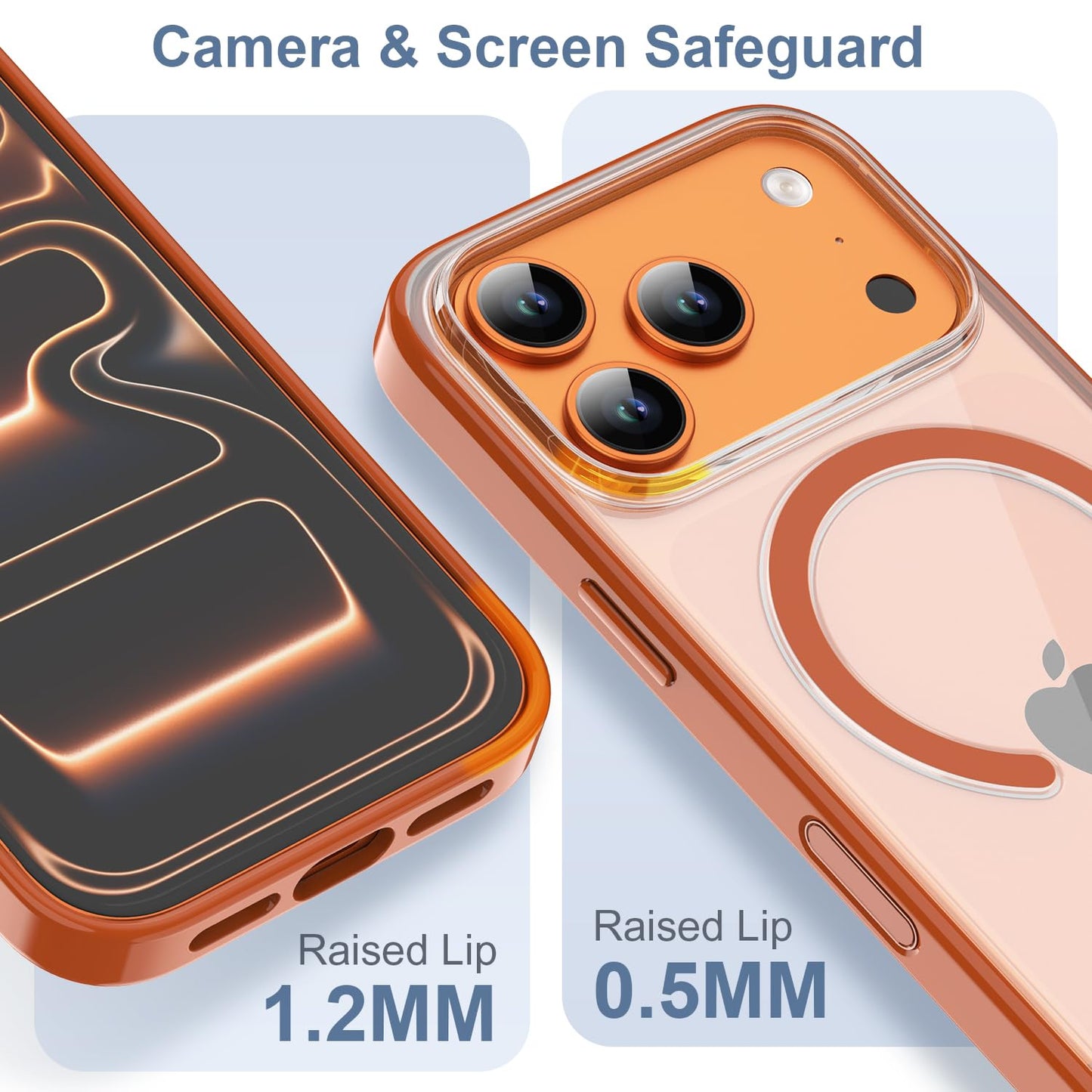 PULOKA for iPhone Case Compatible with Magsafe, Color Bumper & Clear TPU Back Hybrid Shockproof Cover (White, iPhone 16 Pro Max) WN420