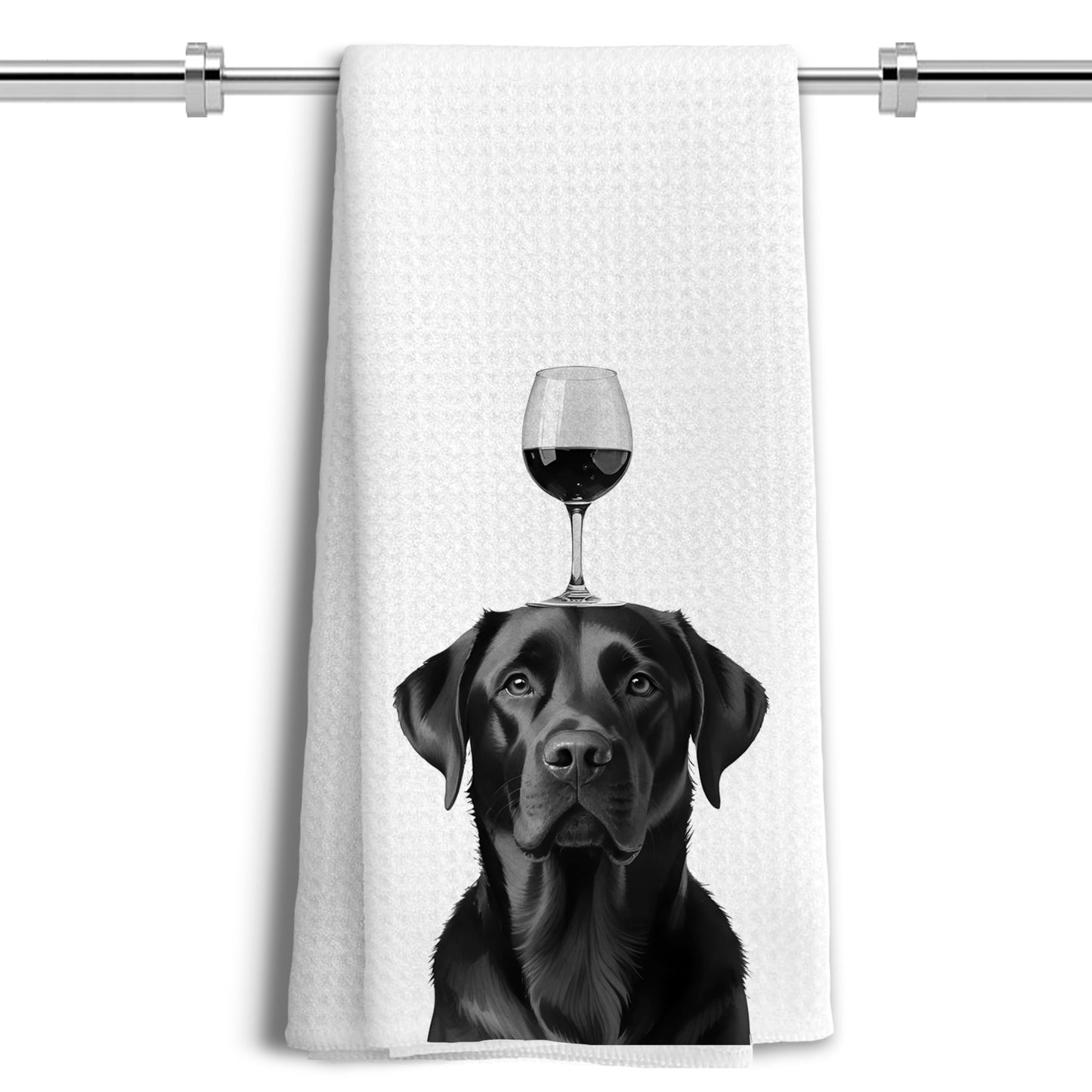Funny Black Labrador Retriever Kitchen Towels, Black Lab Gifts Dish Tea Towels for Kitchen Decor, Gifts for Labrador Dog Lovers Hand Towels, 16x24 Inches BST202