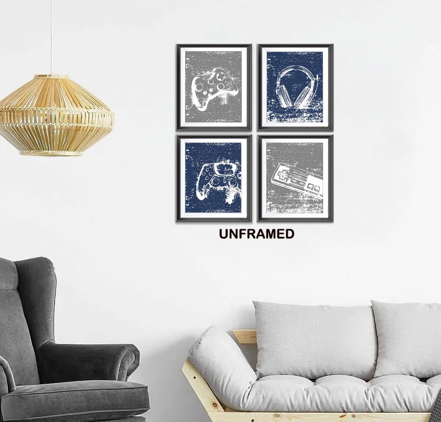 Retro Video Game Gaming Poster Prints for Home Boys Room Playroom Decor,Black And White Video Game Decorations Prints Wall Art Unframed 4pcs 8x10inches,Gift for Gamer Boys Gaming Love (8×10 inc) BST220