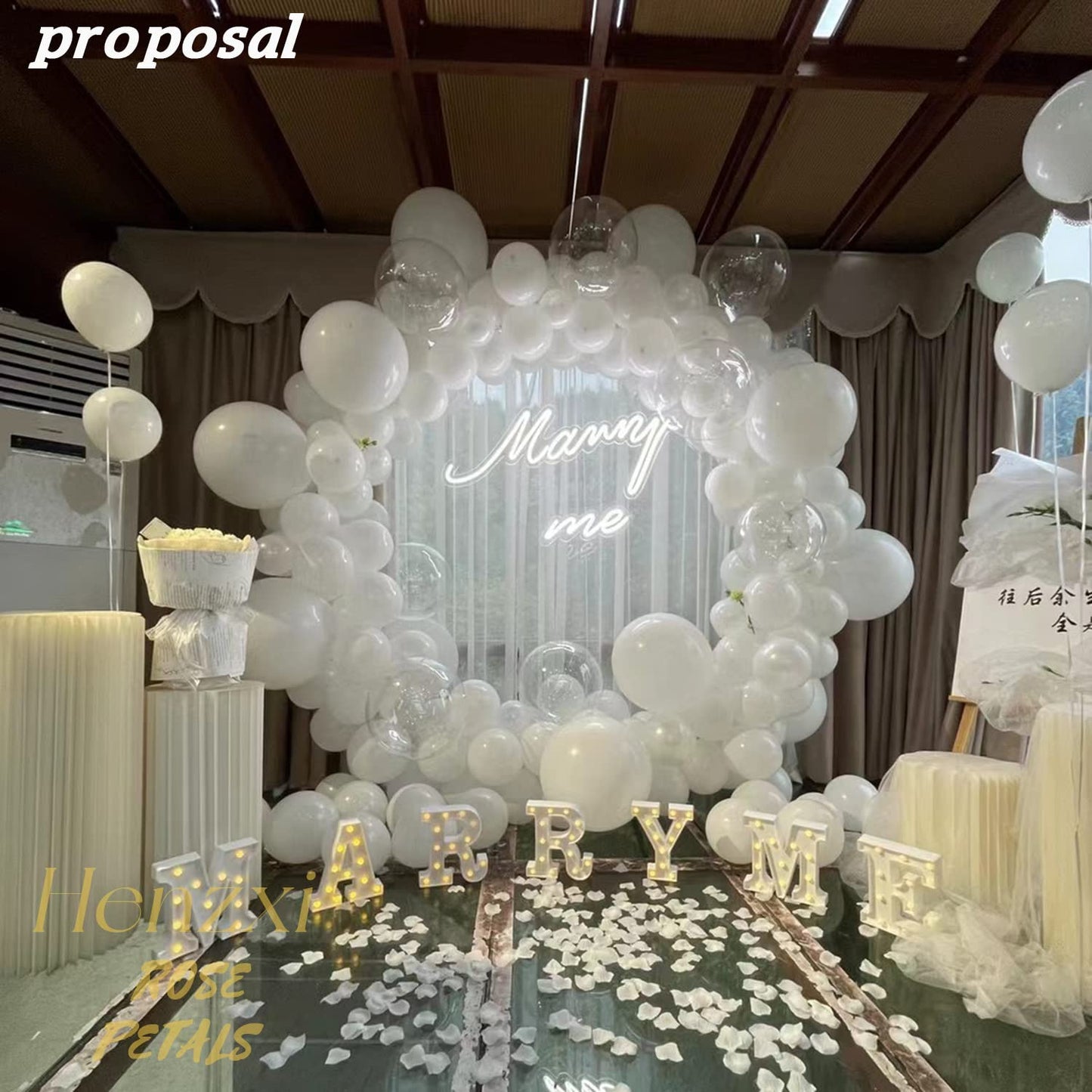 Henzxi 1000 Pcs Rose Petals, Artificial Flower Petals, for Romantic Night, Wedding, Event, Party, Valentine Decor (1000 Pcs, Ivory) BST220