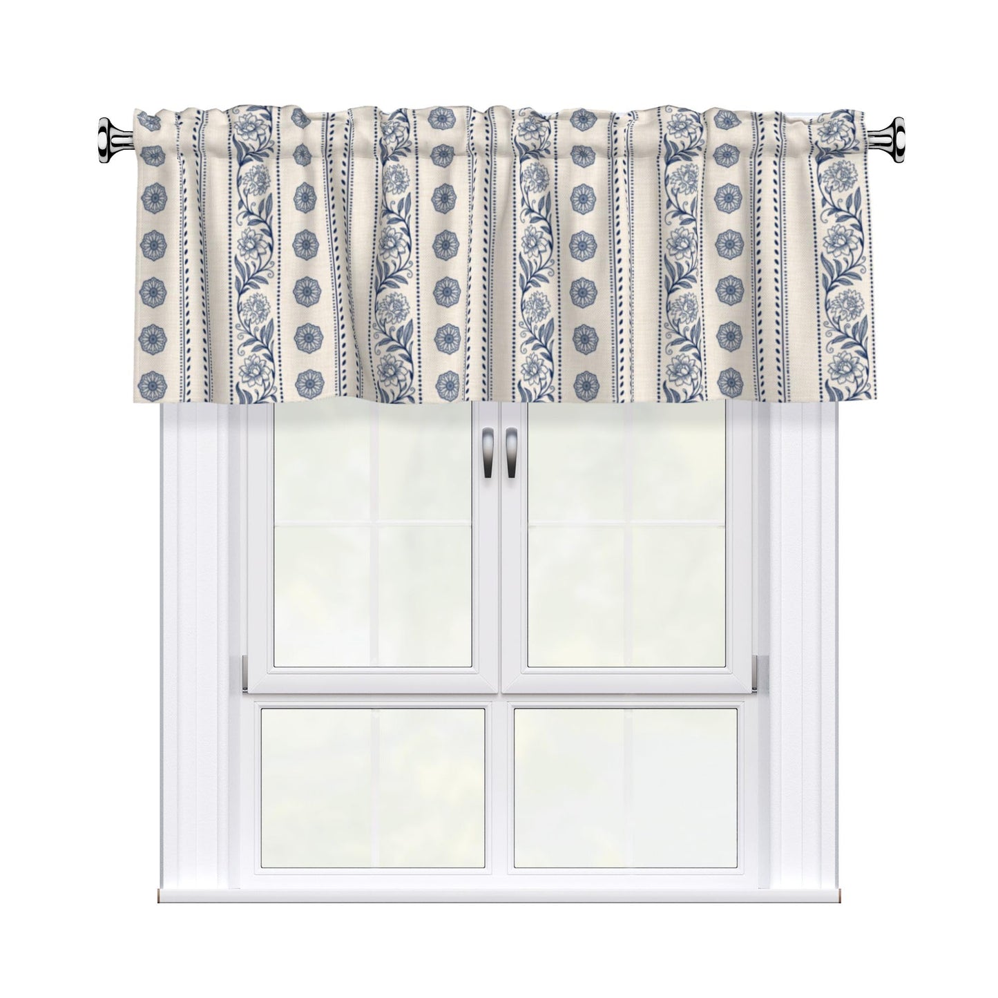 Easter Valances for Windows - Pink Spring Cafe Curtains Floral Bunny Short Curtains for Living Room Bathroom Bedroom Basement BST202