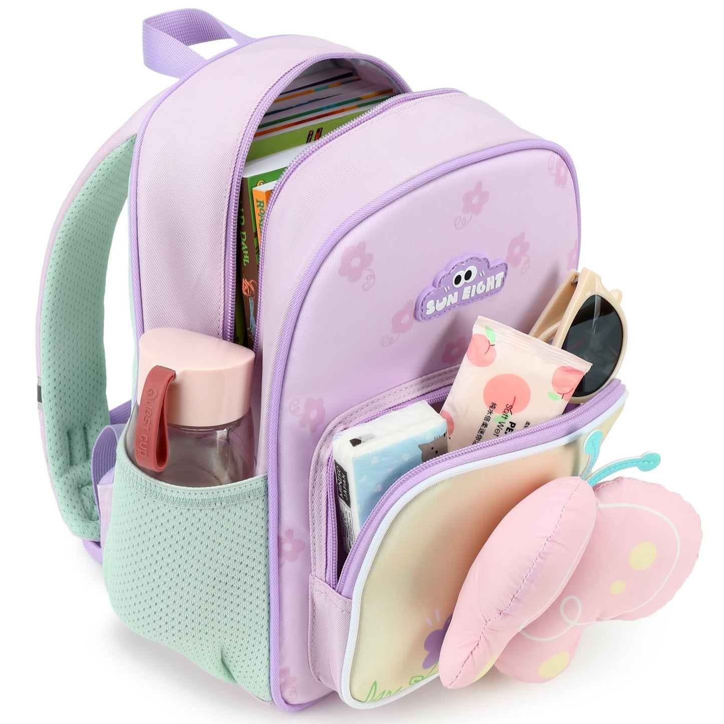 CAMTOP Cute Kids Toddler Backpack Small 3D Cartoon School Bookbags Age 1-3 Daycare Nursary Travel Bags (Butterfly-pink) BST326H