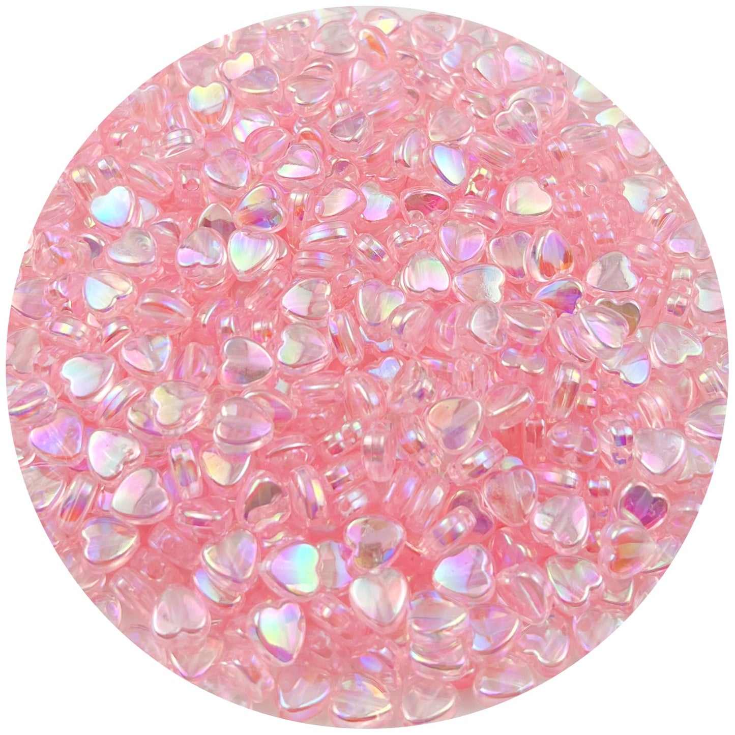 500Pcs Acrylic Heart Beads, AB Colors Heart Shape Beads Crystal Heart Beads for Jewelry Making DIY Bracelet Earring Necklace Key Chains(90-Light Lake Blue AB) BST220