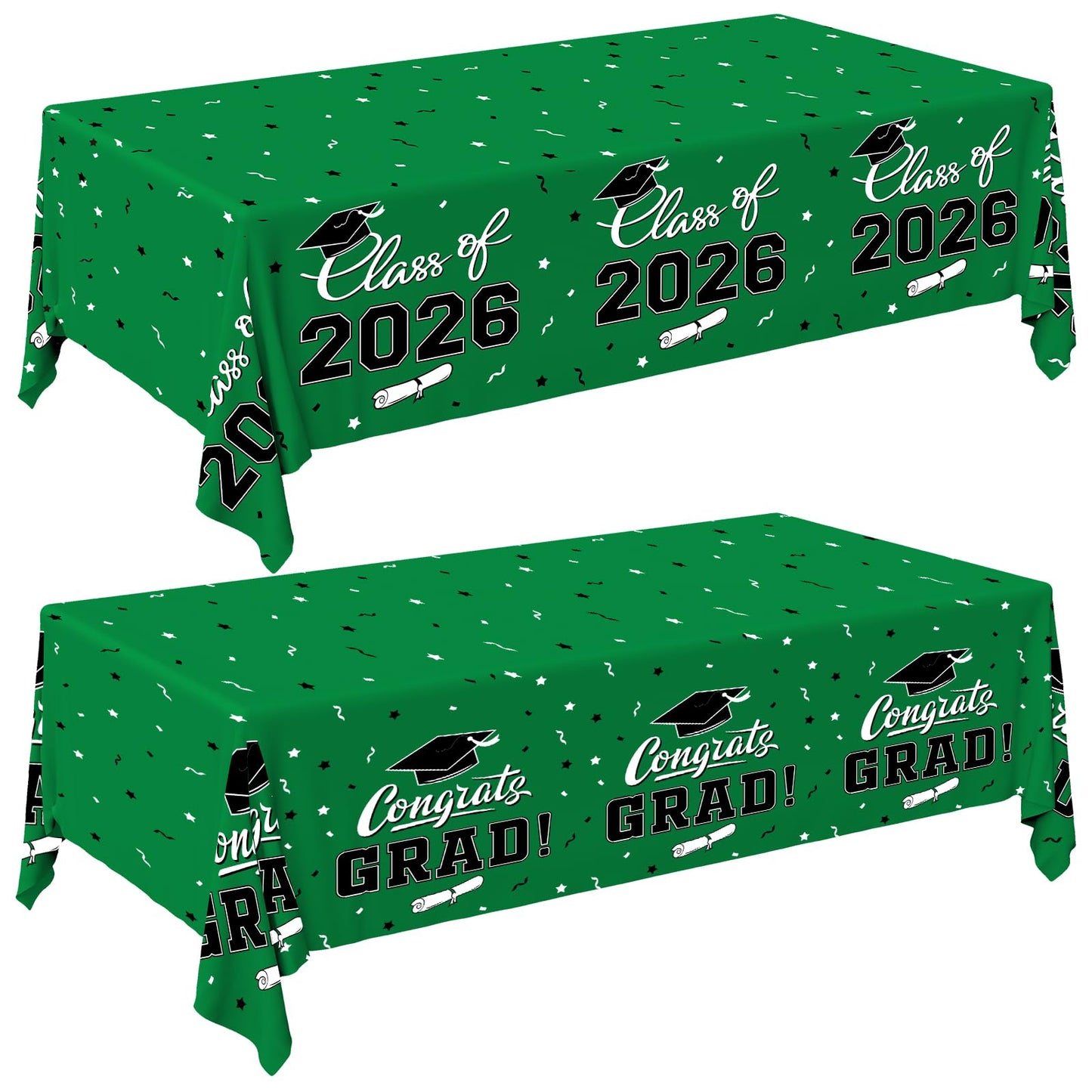 Gatherfun 2026 Graduation Decorations : 2-Pack Congrats Grad Disposable Tablecovers - Class of 2026 Red Themed Table Cloths, for Graduation Party Supplies & Graduation Backdrop, 54" X 108" BST326L