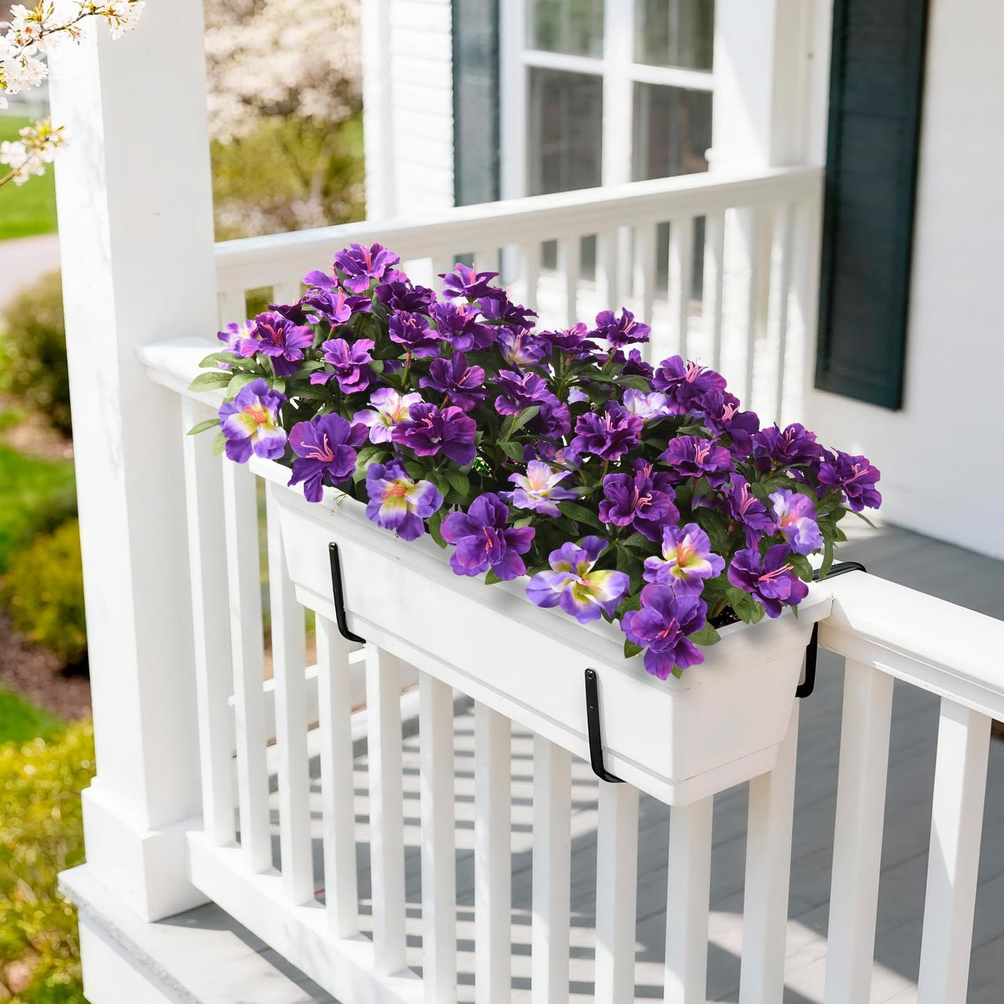 Hommyea Artificial Fake Flowers for Outdoor, 8 Bundles Faux Plants Silk Flowers Spring Decoration UV Resistant No Fade Plastic Flowers for Outside Planters Home Porch Patio Yard Garden Decor WN420