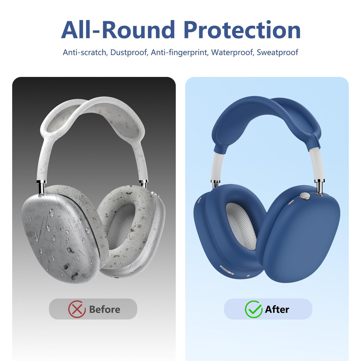 Case for Airpods Max Headphones, Ear Pad Case Cover/Ear Cups Cover/Headband Cover for AirPods Max 2 & 1 (USB-C/Lightning) (2026/2024/2020), Silicone for Apple Airpod Max 2,Accessories Cases,Deep Green WN420