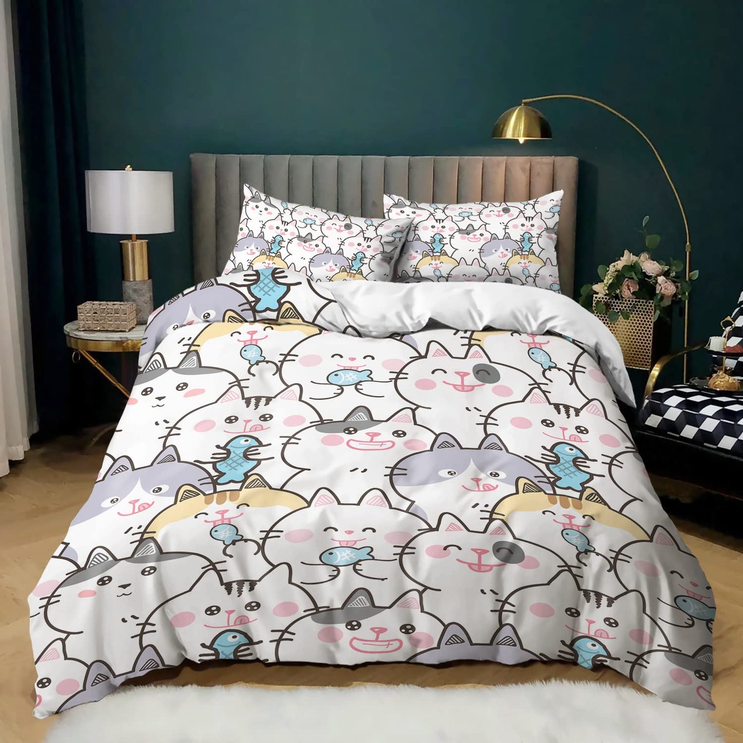 CVHOUSE Deer Hunting Duvet Cover Full Size,American Flag Bedding Set,Deer Theme Comforter for Boys Kids Teens,1 2 Pillowcases 3 Piece Full 79'x89' BST220