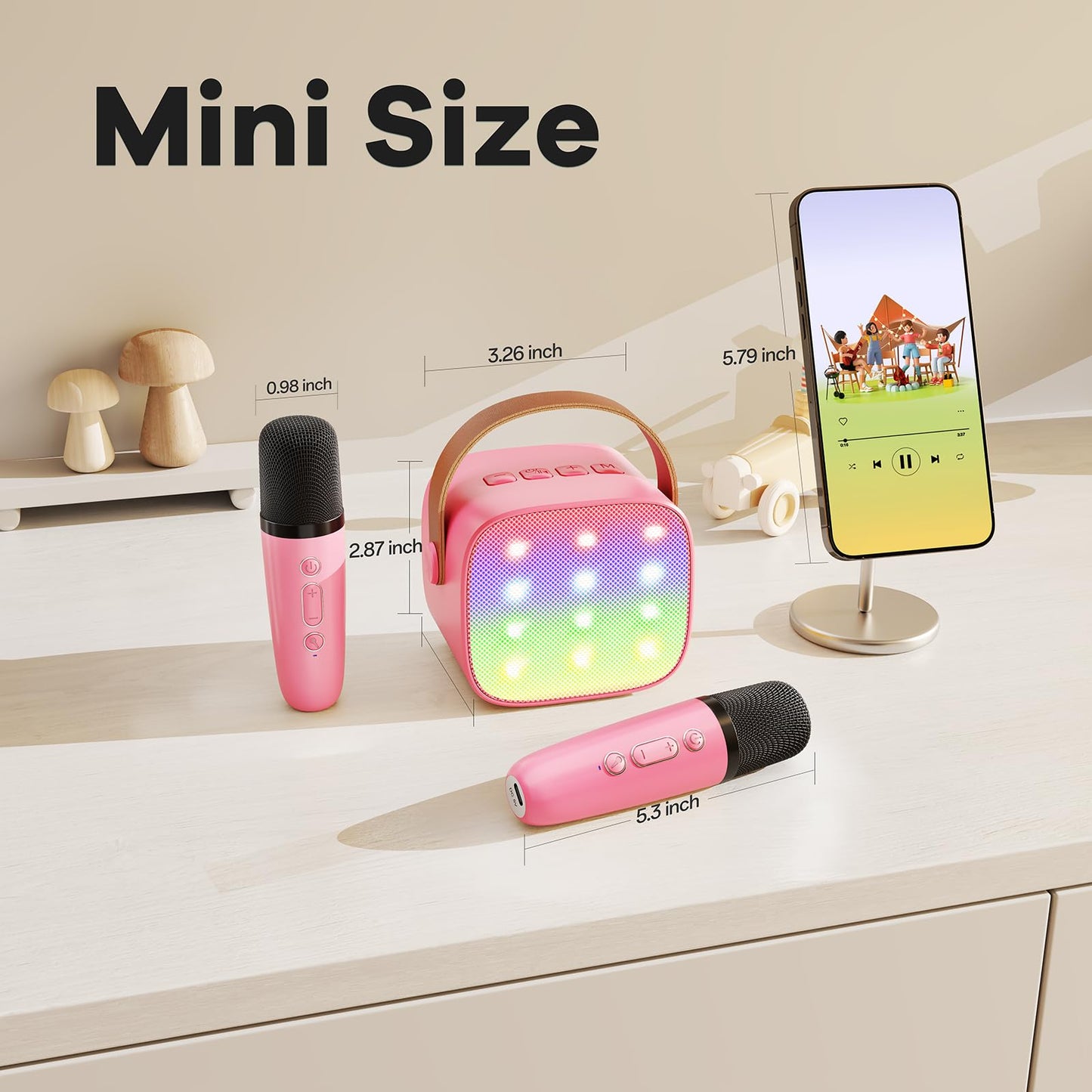 YLL Karaoke Machine for Kids, Portable Mini Speaker with 2 Wireless Microphones, TOP Kids Gifts for Girls Ages 3, 4, 5, 6, 7, 8, 9, 10+ Years Old, 4-12th Birthday Singing Present Toy Party (Purple)