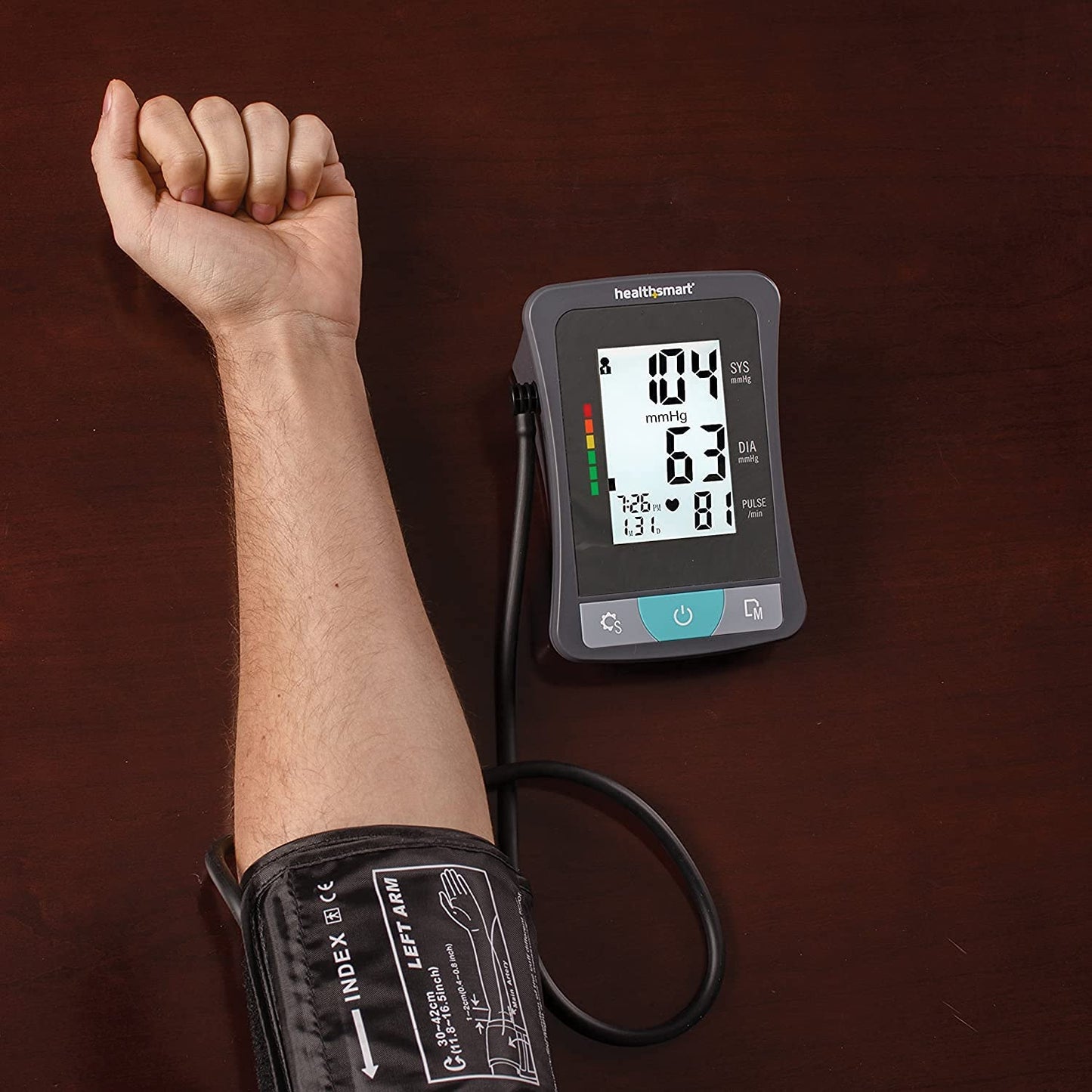 HealthSmart Digital Premium Blood Pressure Monitor with Automatic Upper Arm Cuff that Displays Blood Pressure, Pulse Rate and Irregular Heartbeat, Stores up to 120 Readings for 2 Users