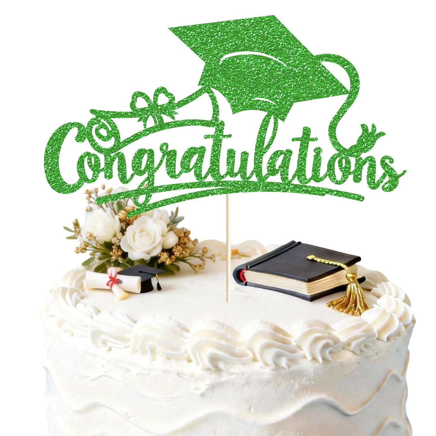Congratulations 2026 Graduation Cake Topper Red Glittery Class of 2026 Cake Topper Congrats Grad Party Cake Decor for 2026 Senior High School College Grad Party Supplies Decorations BST220