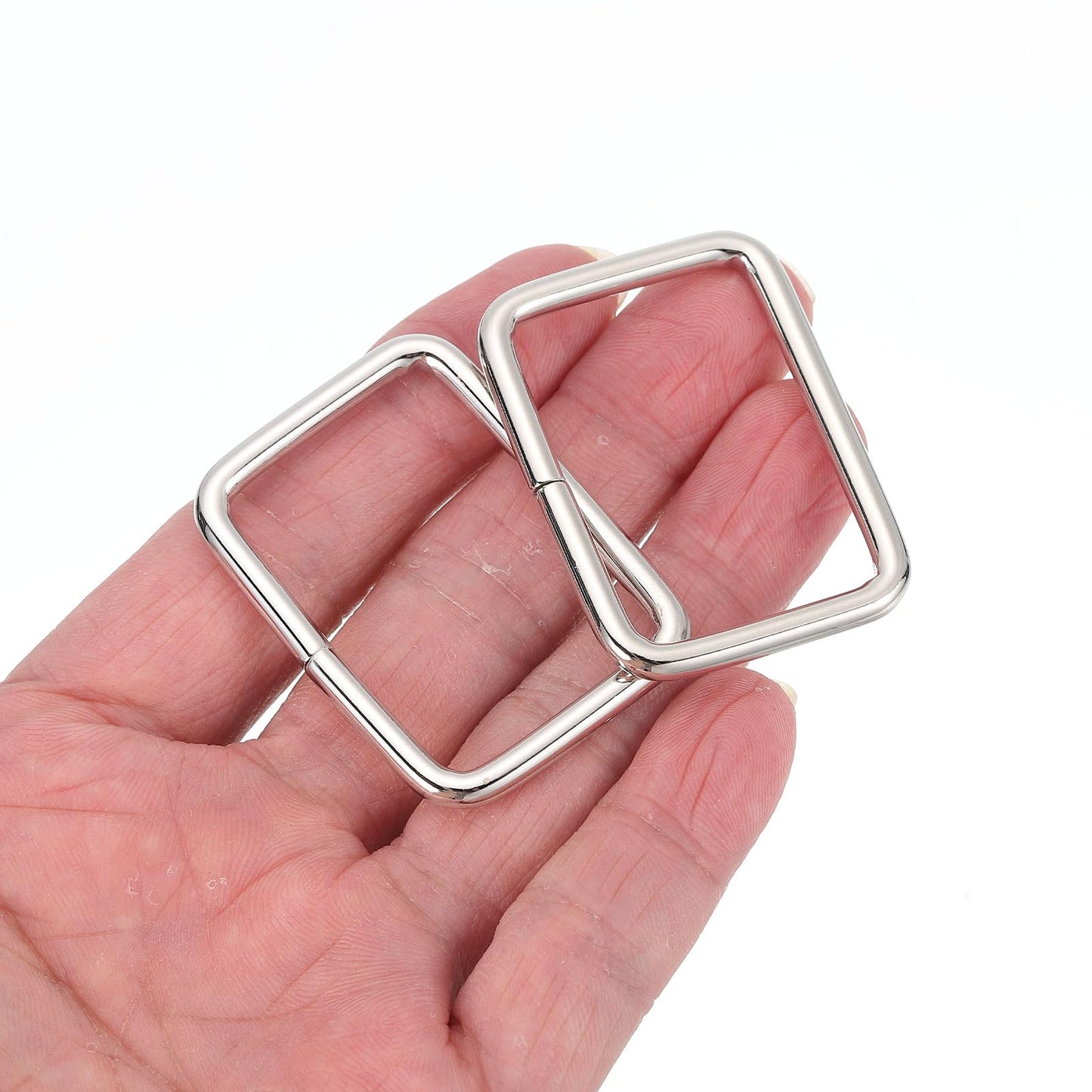 uxcell Metal Rectangle Ring, Metal Rectangular Buckle Webbing Strap Fastener for Belt DIY Accessories BST326L