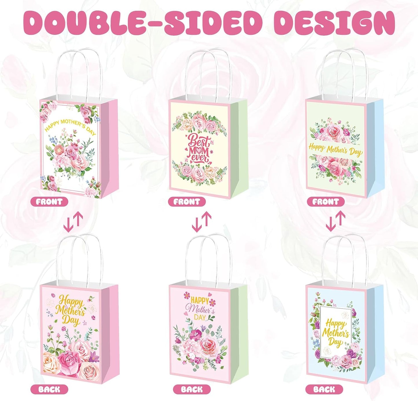24 Pcs Paper Gift Bags with Handle Party Favor Treat Bags for Birthday Party Supplies WN420