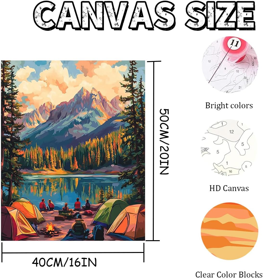 Mosaflare Sunset Landscape Paint by Numbers for Adults Beginner 16X20 inch | Lake Adult Paint by Number Kits on Canvas, DIY Acrylic Oil Easy Painting by Numbers for Home Wall Decor (Without Frame) BST326L