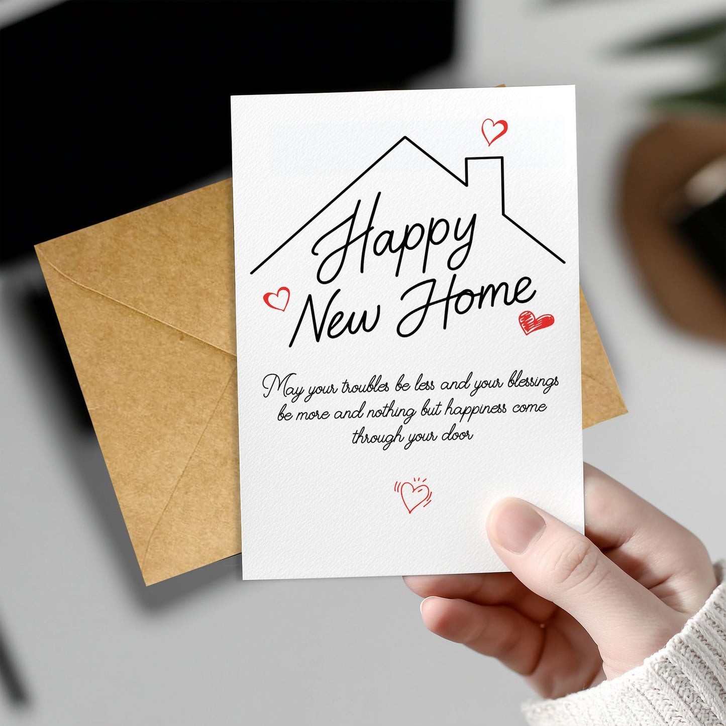 Congrats on Your New Home Housewarming Greeting with Gold Lettering and Key Design, Funny Congratulations Gift for New Homeowners, First-Time Buyers, Friends, Neighbors, Real Estate Clients Single 5.3''x8'' with Envelope BST326L