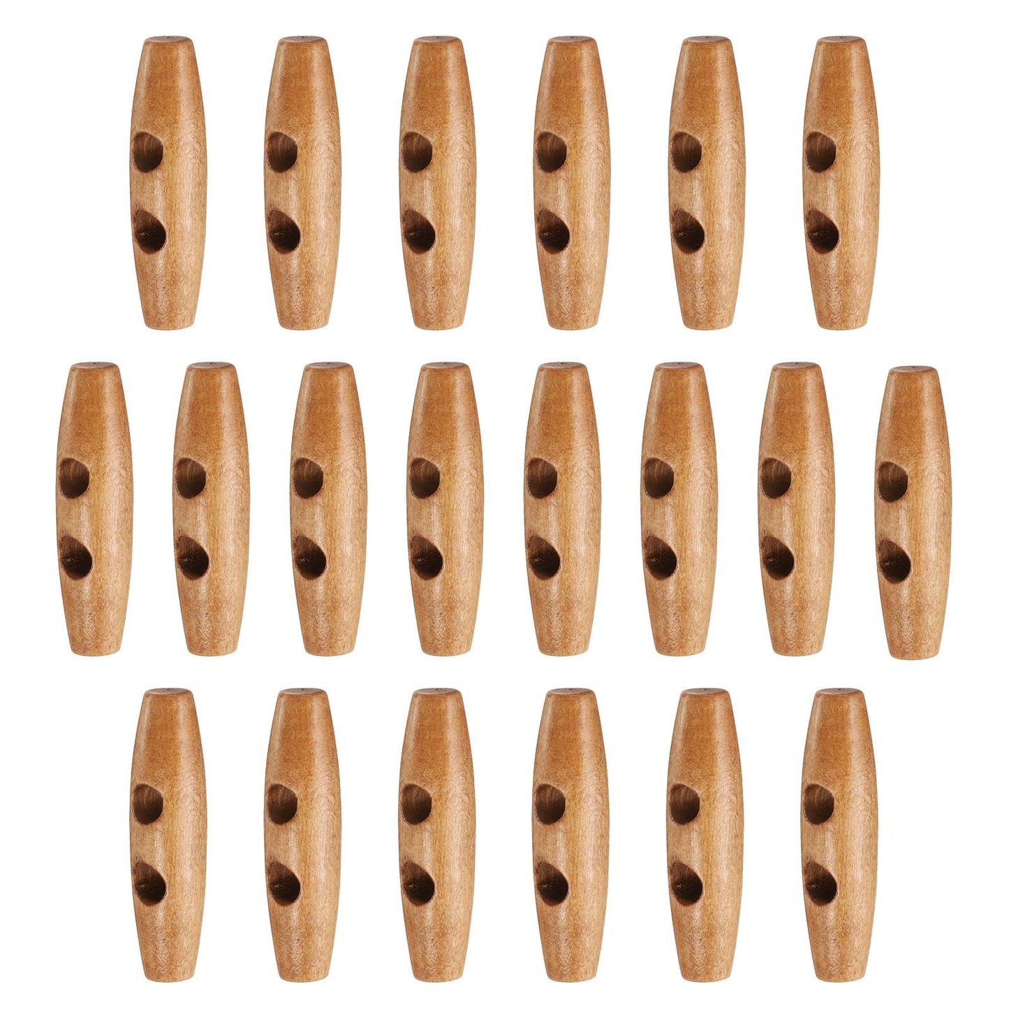 HARFINGTON 60mm / 2.4" Wooden Toggle Buttons 20pcs 2-Hole, Maroon | Wood Olive Sewing Buttons Horn Oval Buttons Sewing Accessories for Coat Sweaters Clothing DIY Craft BST326L