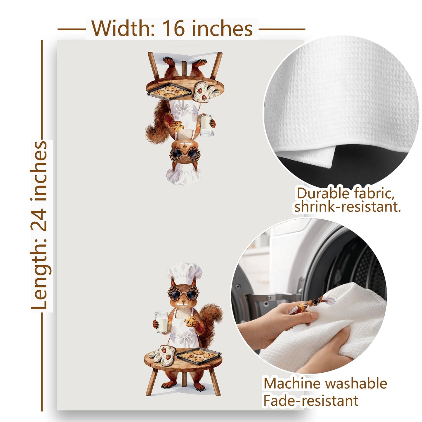 Funny Cat Gifts Kitchen Towels, Cute Cat with Knife and Fork Microfiber Dish Tea Towel for Kitchen Decor, Funny Cats Cooking Decor, is It Dinner Time Yet, 16x24 Inch BST220