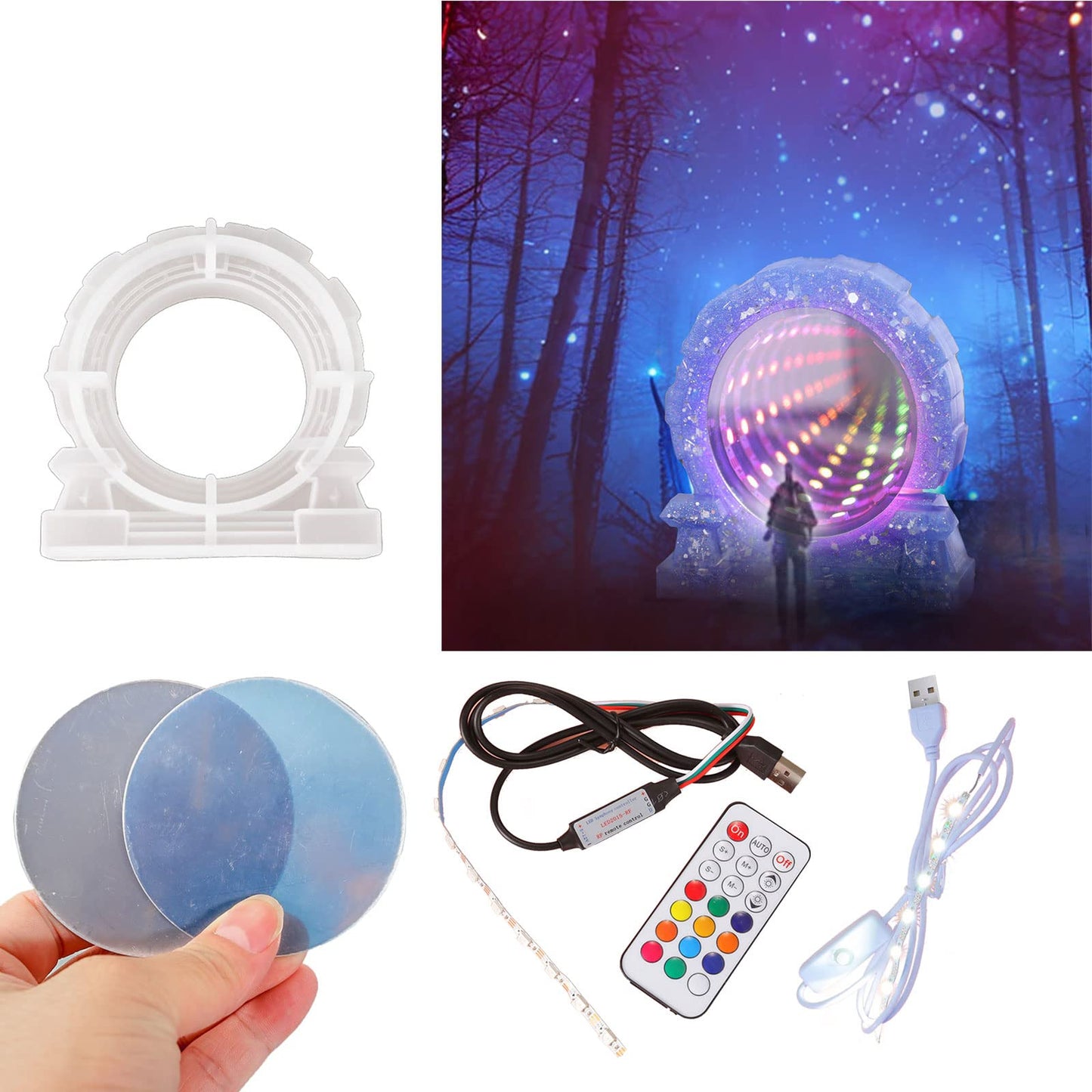 DIY Handmade Products Different Dimensional Abyss Mirror Silicone Mold Gypsum Drop Glue Ornament Mold for Decoration Decoration Crafts Molds Silicone BST220