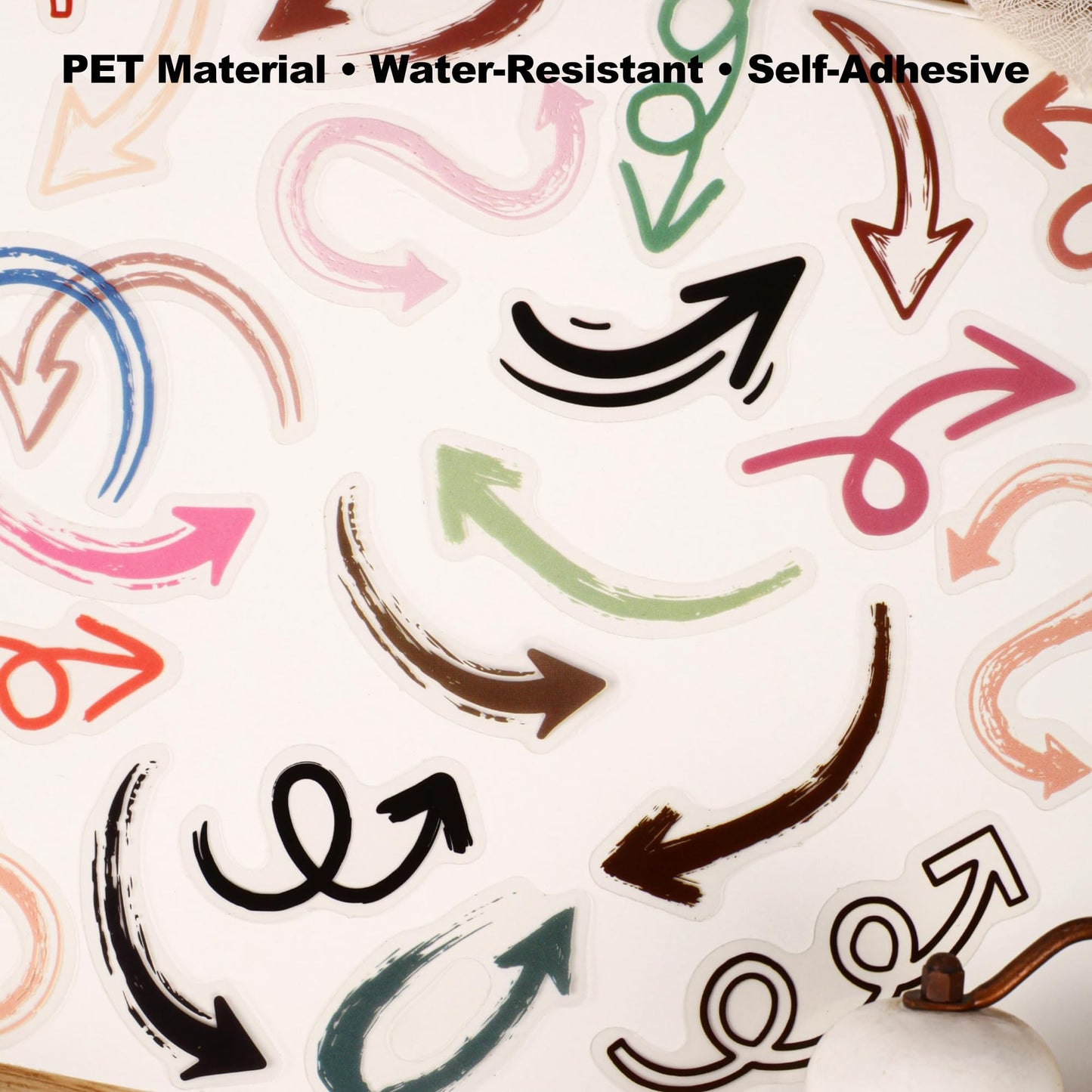 180 Pcs Clear Loop Arrow PET Stickers for Scrapbook Journal BST202