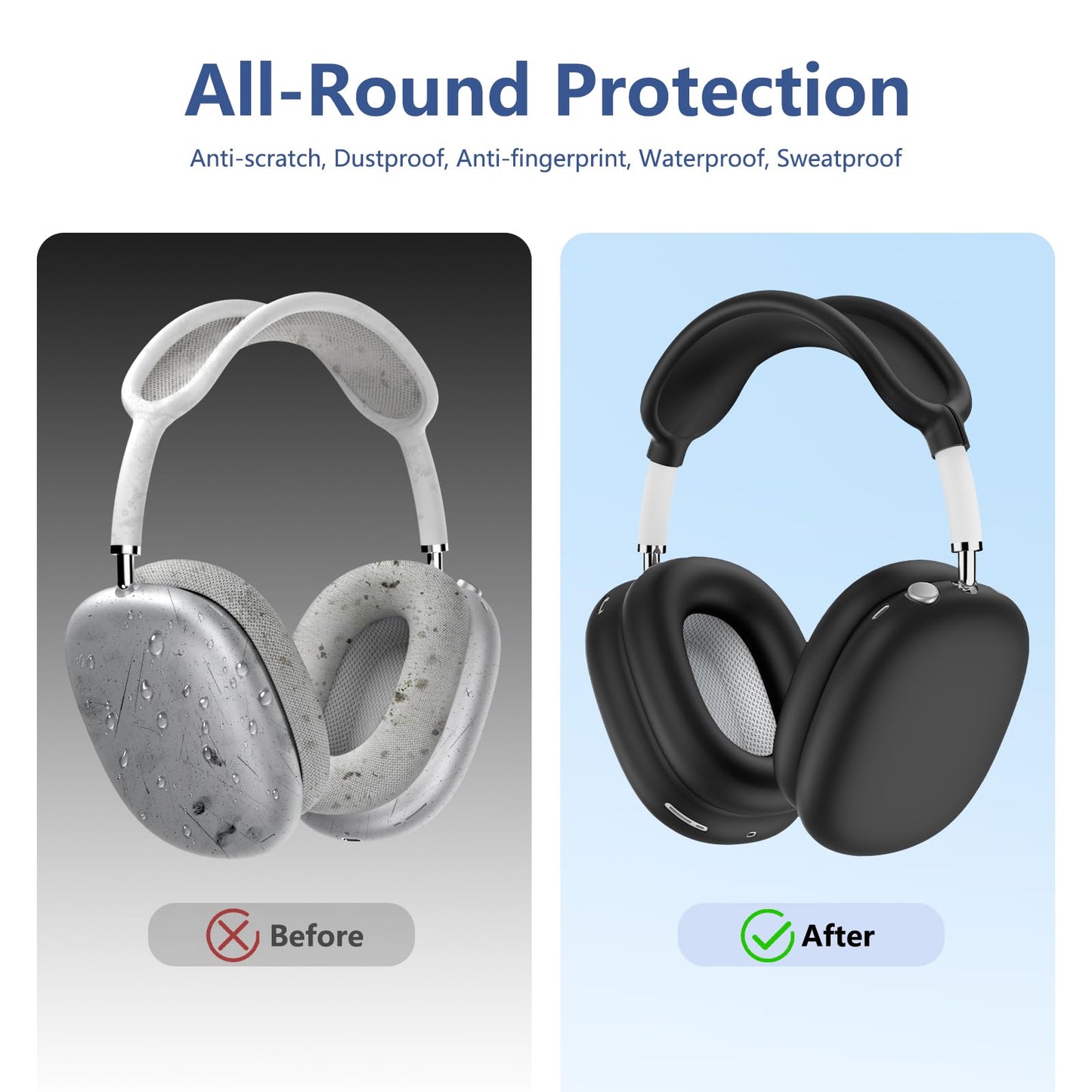 Case for Airpods Max Headphones, Ear Pad Case Cover/Ear Cups Cover/Headband Cover for AirPods Max 2 & 1 (USB-C/Lightning) (2026/2024/2020), Silicone for Apple Airpod Max 2,Accessories Cases,Deep Green WN420
