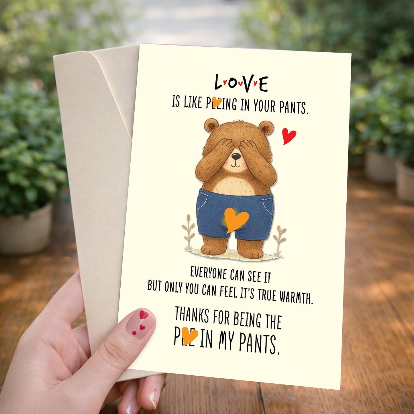 POMELION Funny Anniversary Card for Wife, Husband - Cute Wedding Anniversary Card Gift for Her, Him, Girlfriend, Boyfriend - Happy Birthday from Husband, Wife - Anniversary Greeting Card WN420