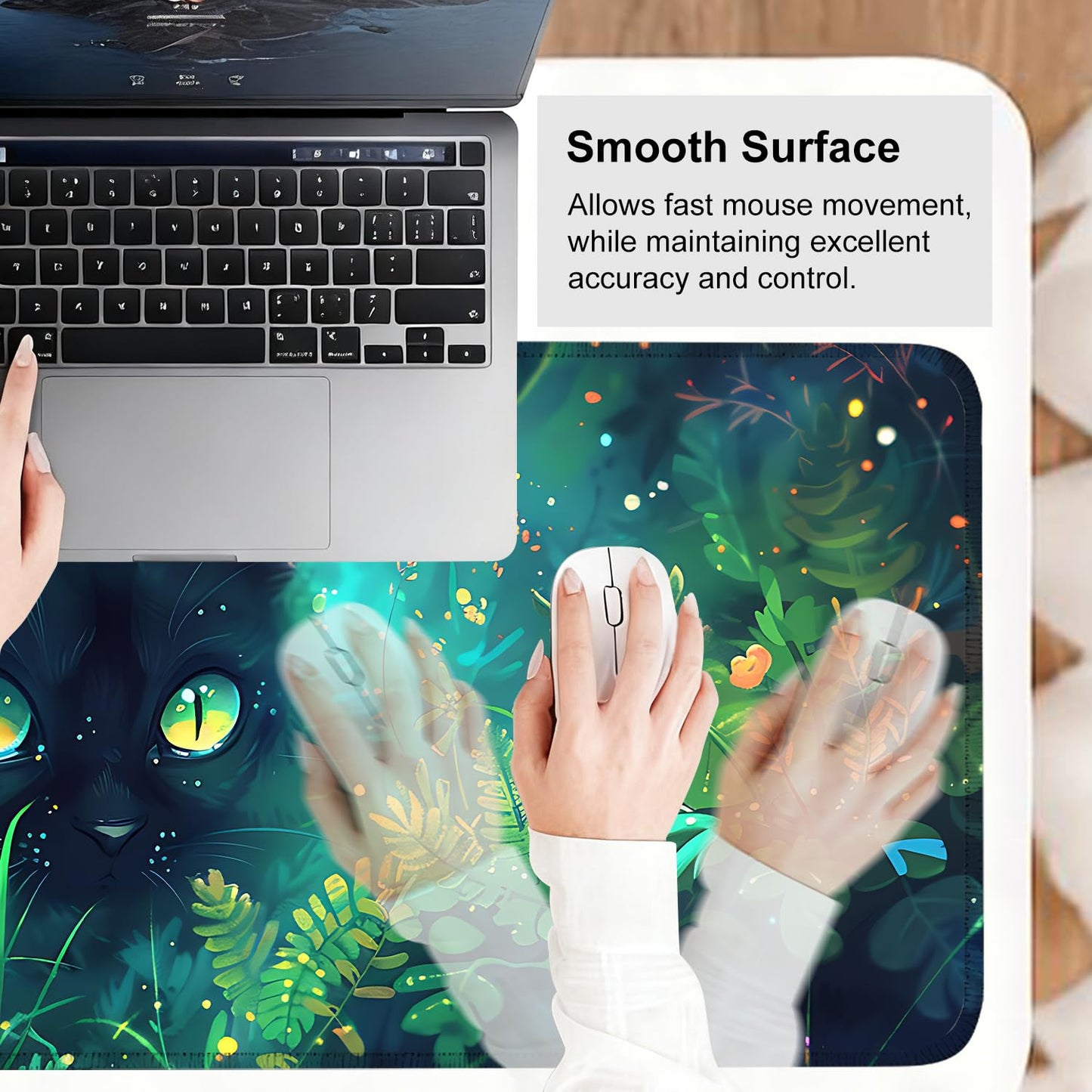 Mouse Pad Gaming Mousepad 31.5 x 11.8in Large Mouse Pad for Keyboard and Mouse with Anti-Slip Rubber Base, Keyboard Pad XL Mouse Mat for Home and Office,Snowy Forest WN420